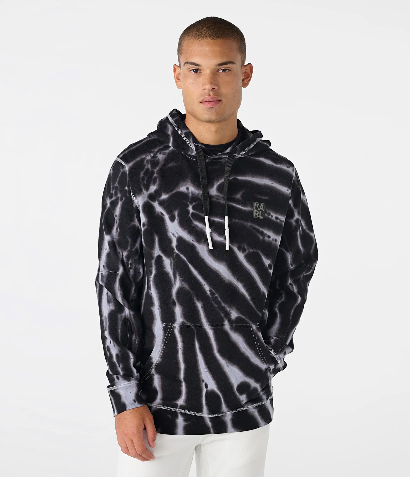 LOGO PATCH TIE DYE HOODIE sold by Karl Lagerfeld Paris