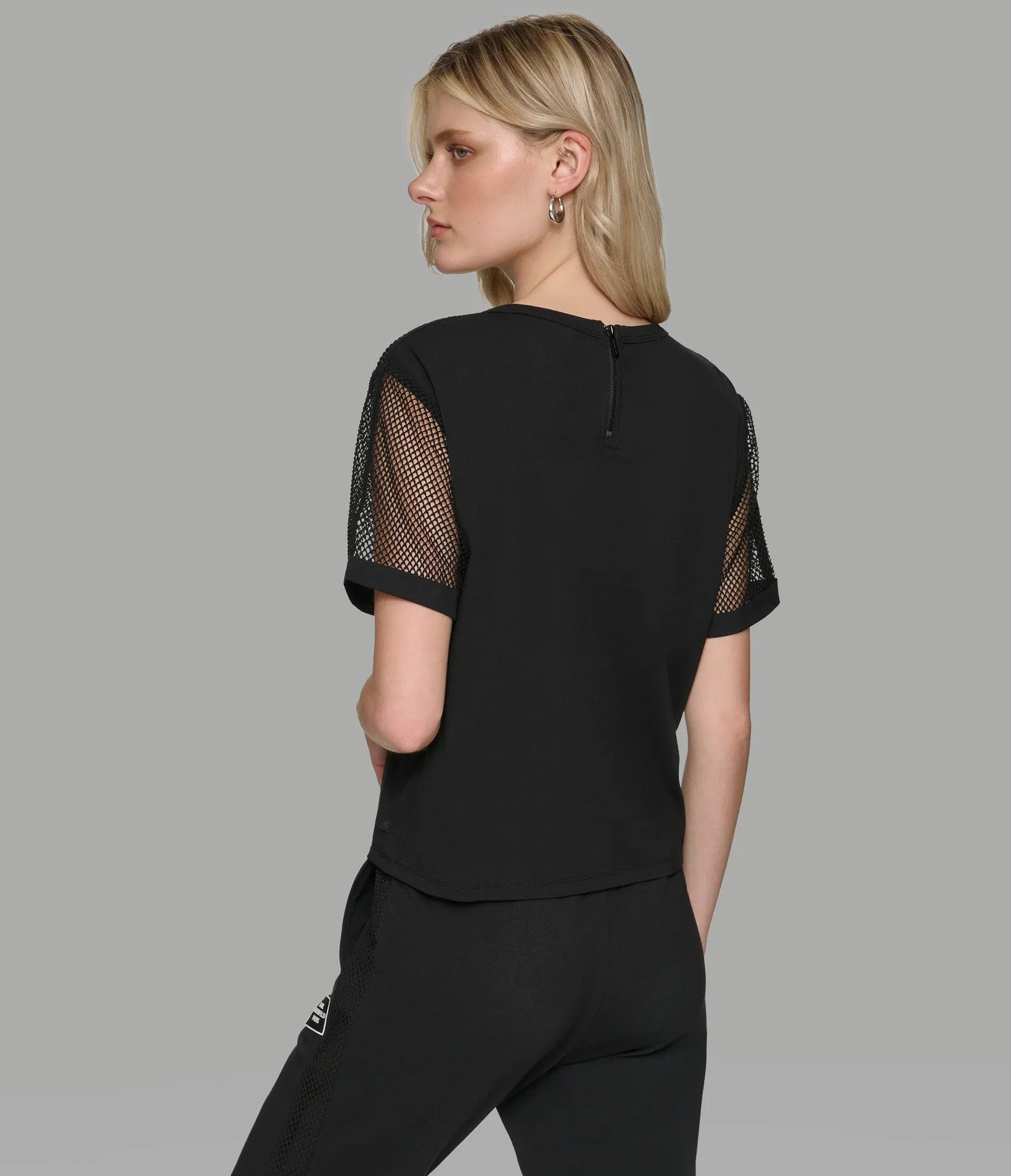 SHORT SLEEVE MESH TOP sold by Karl Lagerfeld Paris product image thumbnail 2