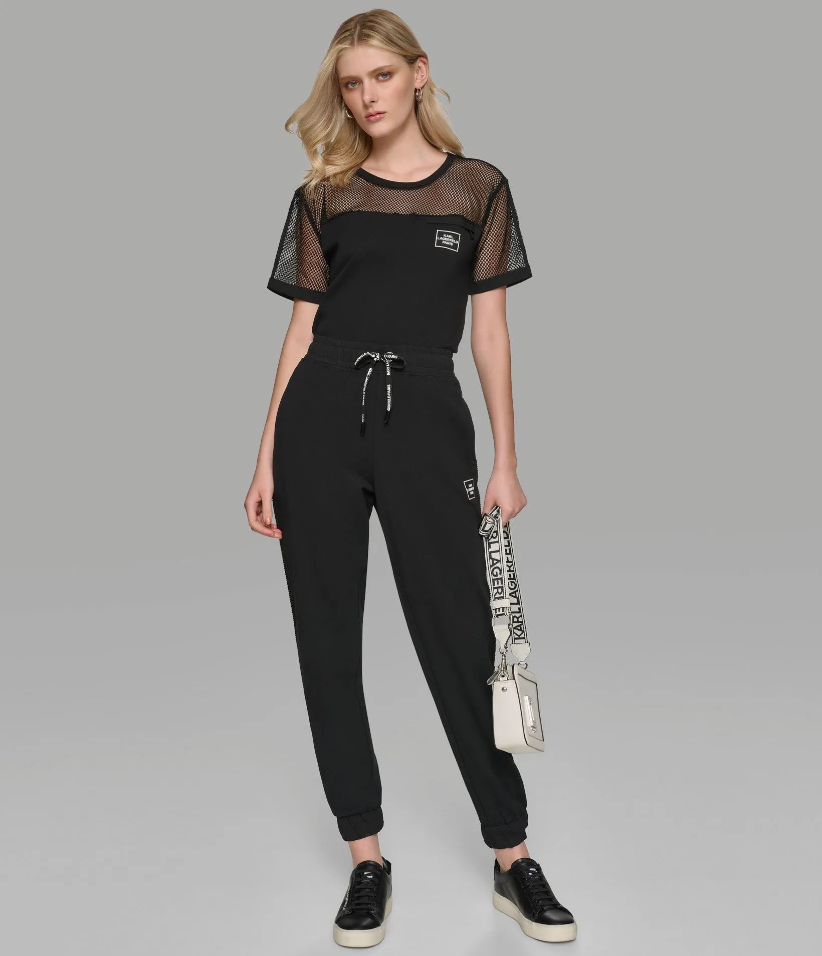 SHORT SLEEVE MESH TOP sold by Karl Lagerfeld Paris product image thumbnail 4