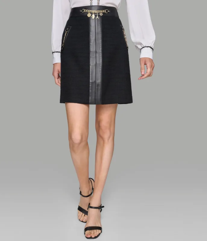 TWEED CHARM MINI SKIRT WITH TRIM sold by Karl Lagerfeld Paris