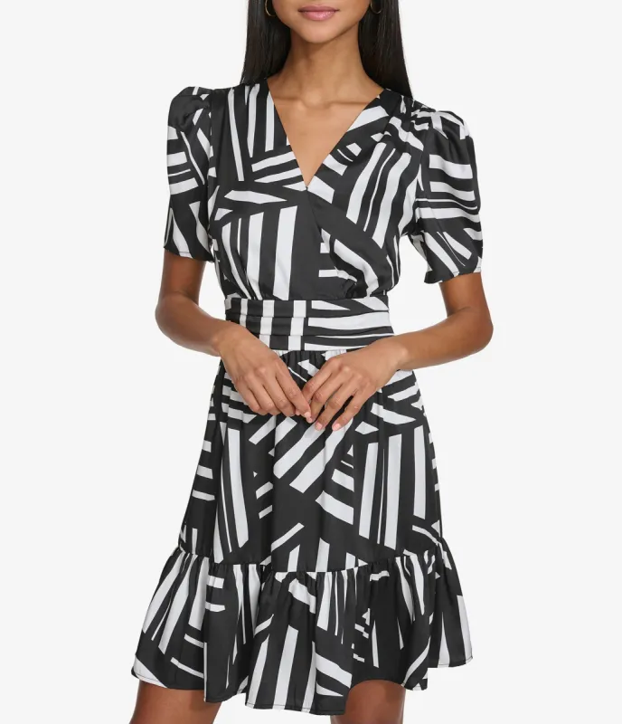 SHORT SLEEVE SURPLICE MINI DRESS sold by Karl Lagerfeld Paris