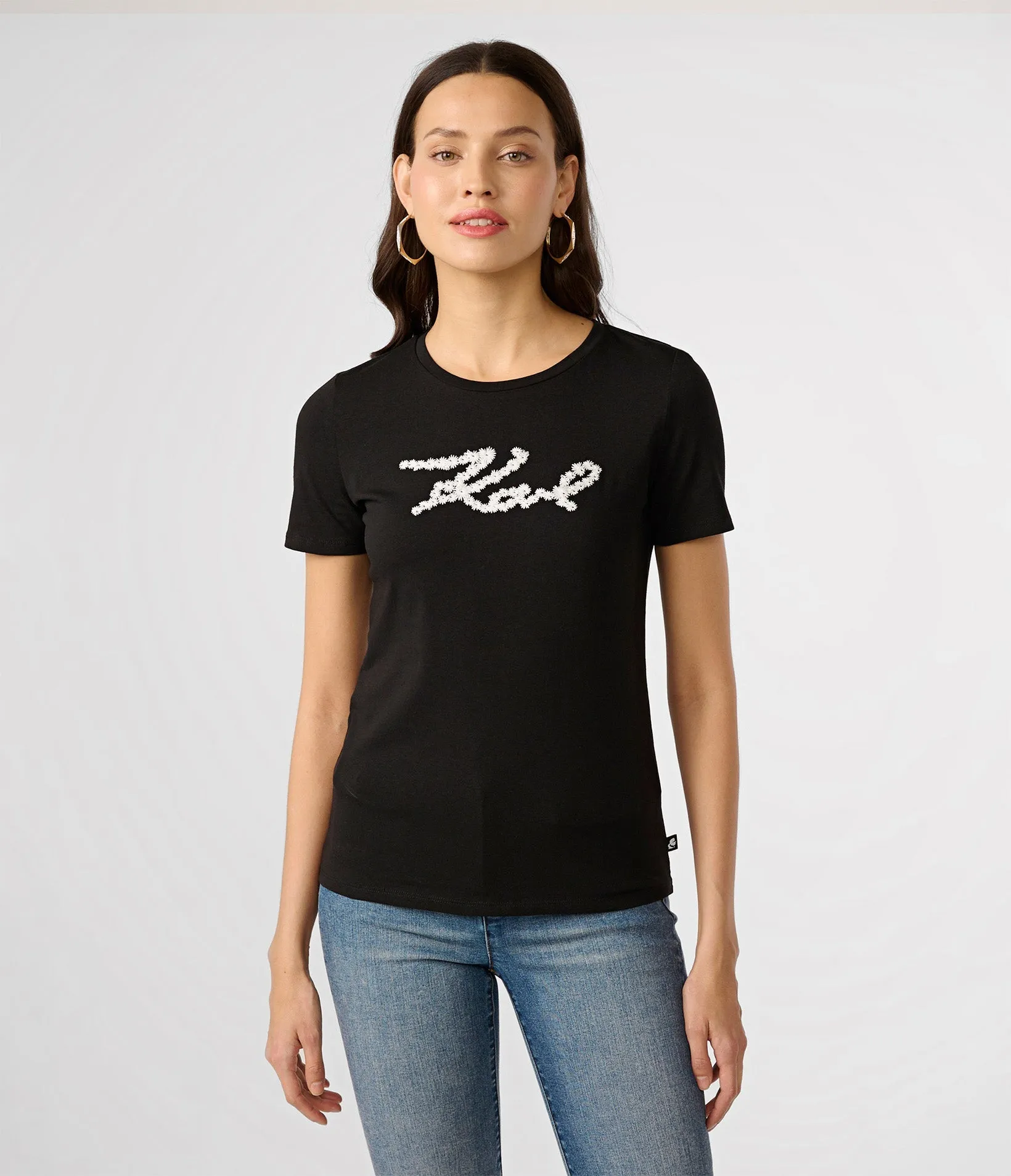 CONTRAST DAISIES LOGO TEE sold by Karl Lagerfeld Paris