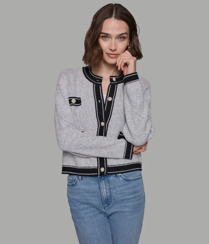 TWEED CROPPED CARDIGAN SWEATER sold by Karl Lagerfeld Paris