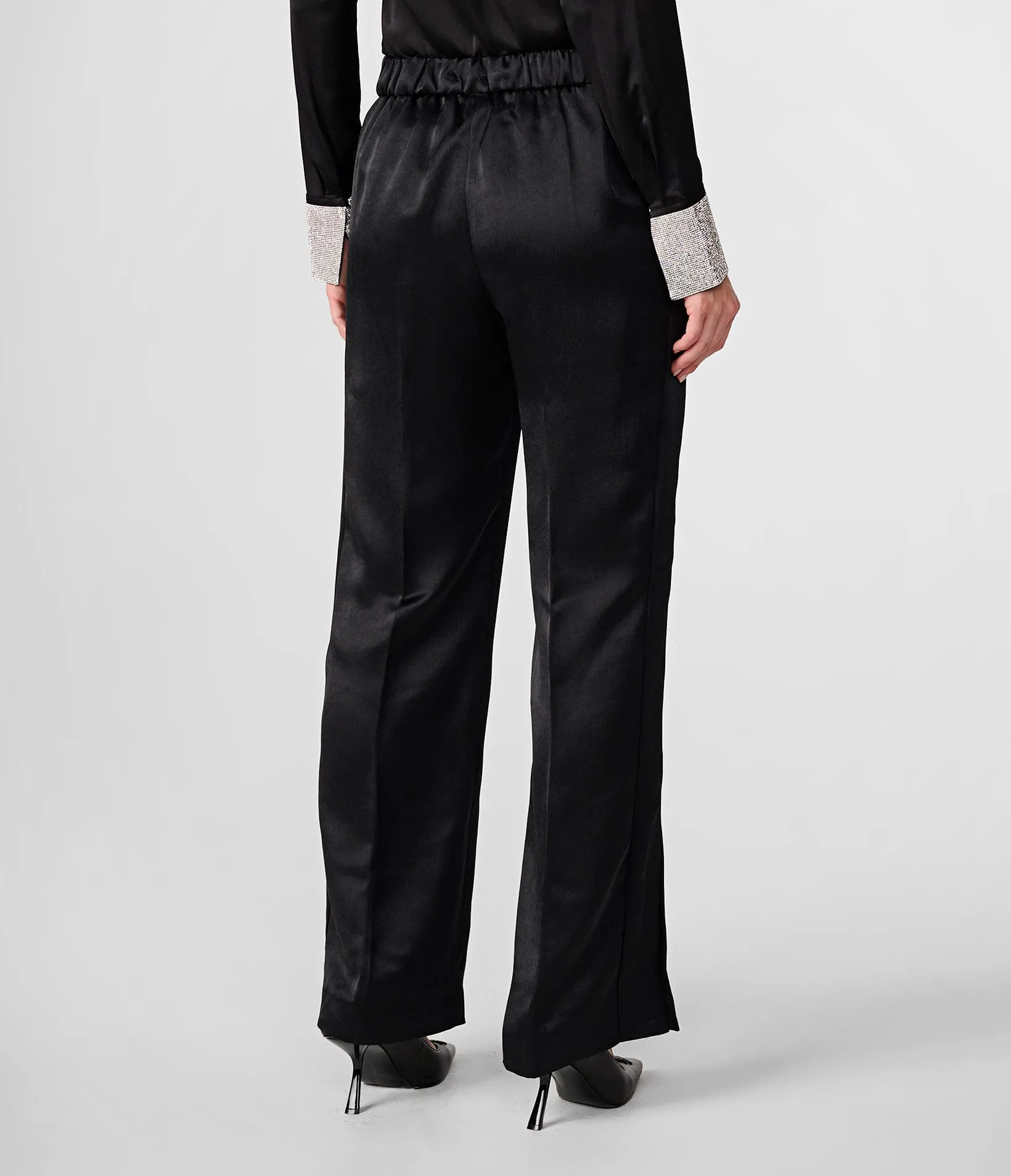 HAMMERED SATIN WIDE LEG PANT sold by Karl Lagerfeld Paris product image thumbnail 2