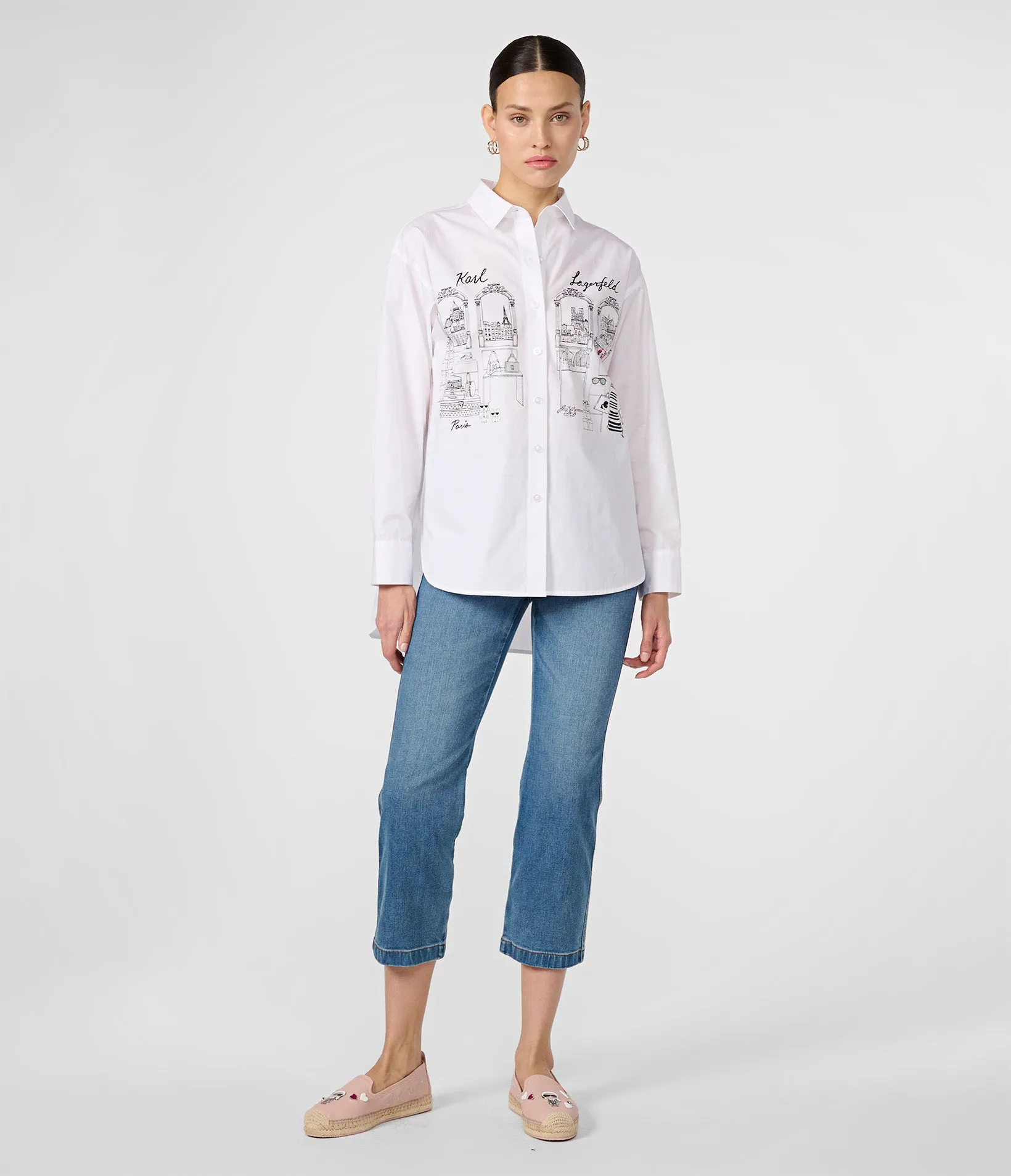 WHITE SHIRT WITH PARIS BOUTIQUE SCENE sold by Karl Lagerfeld Paris product image thumbnail 4