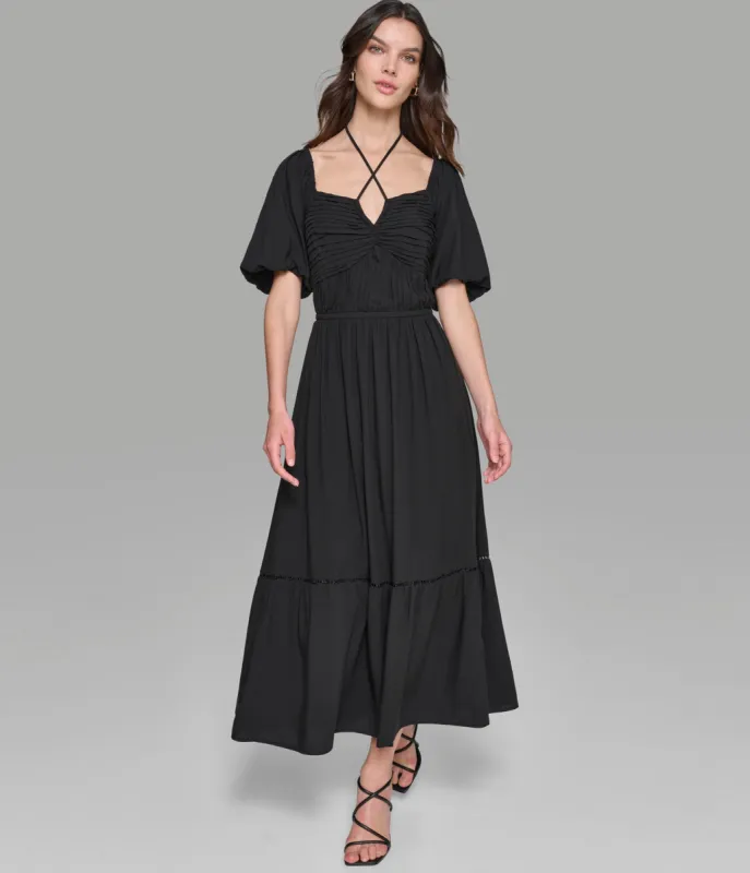 SHORT SLEEVED TIERED MAXI DRESS sold by Karl Lagerfeld Paris