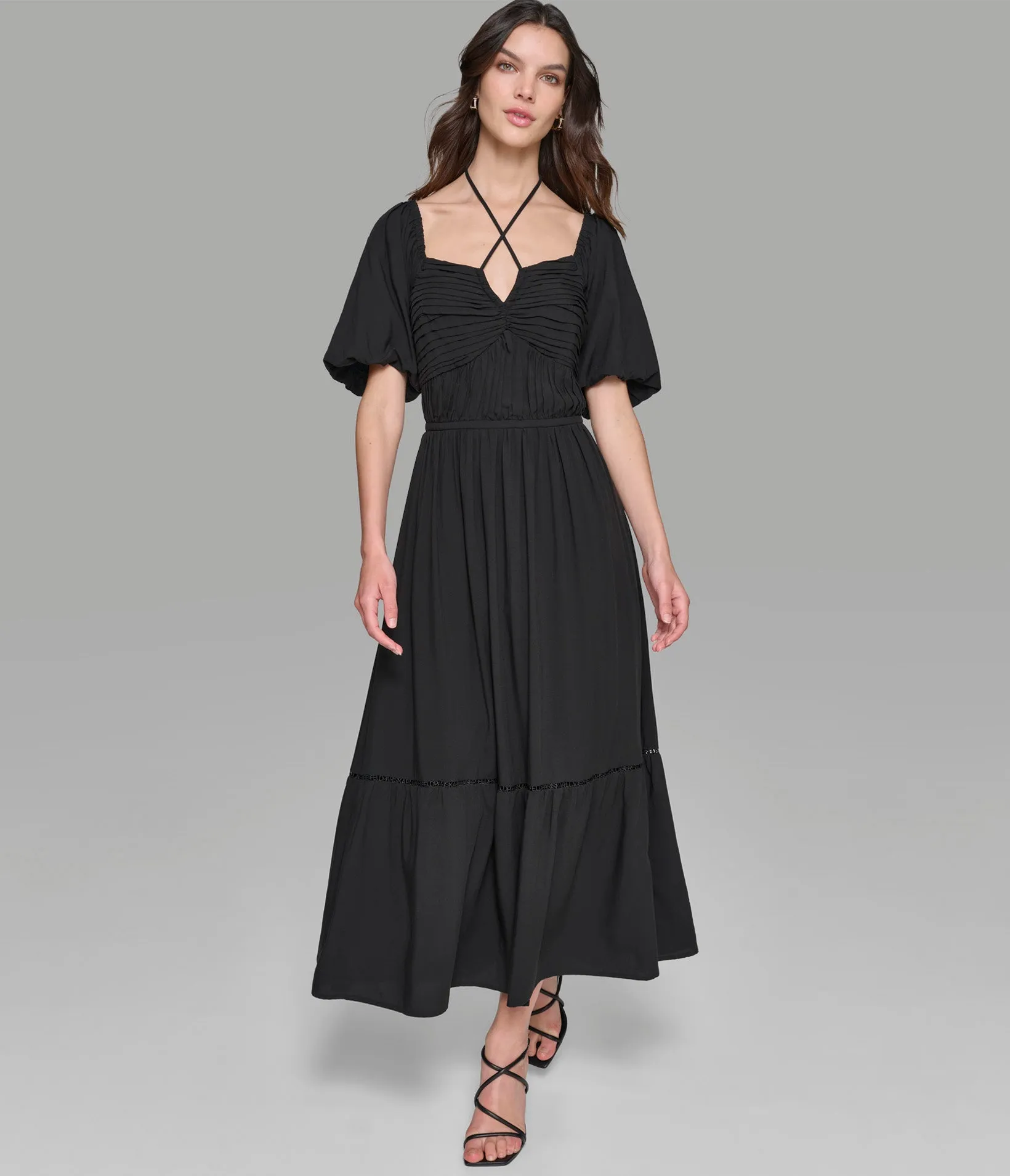 SHORT SLEEVED TIERED MAXI DRESS sold by Karl Lagerfeld Paris
