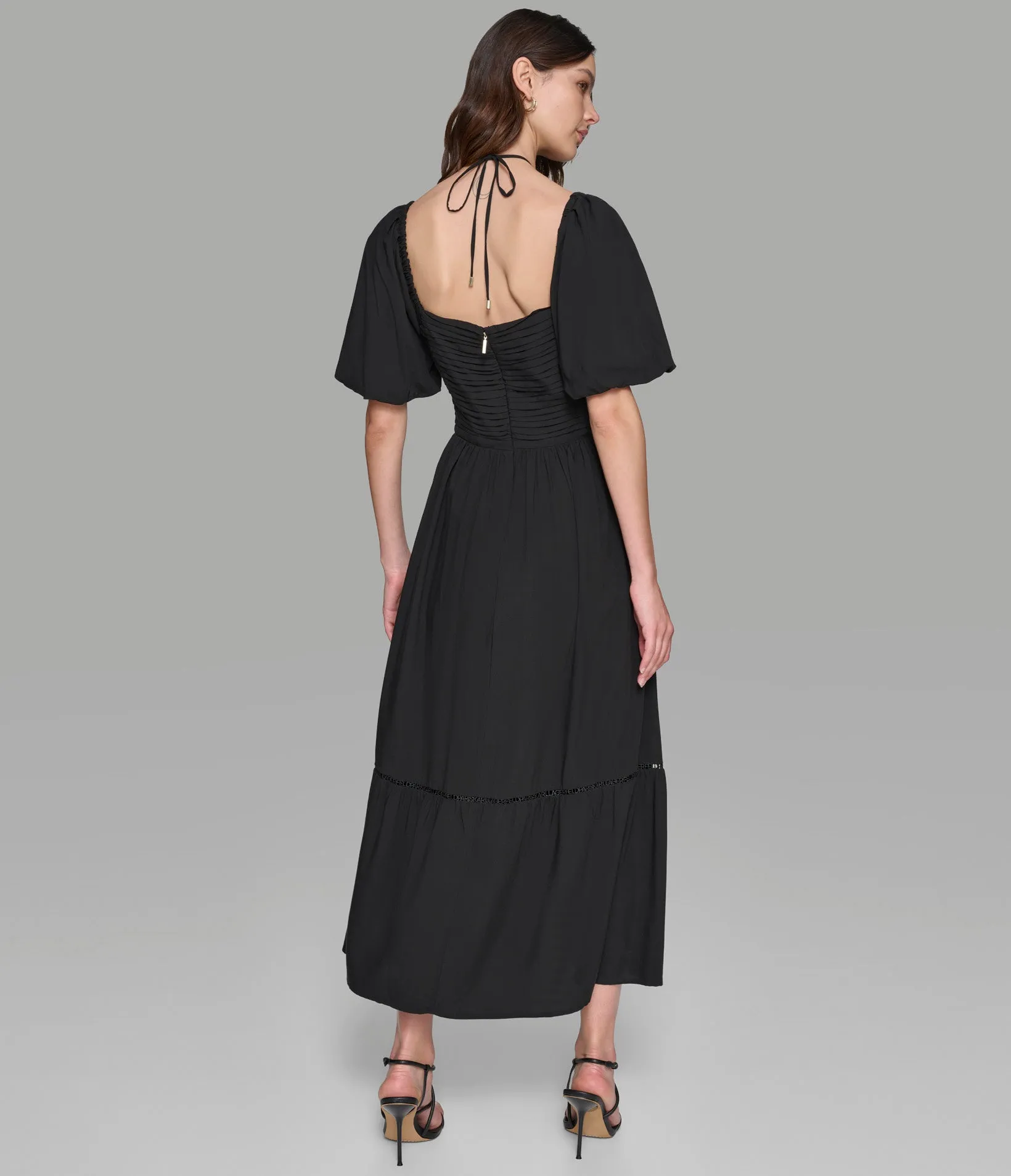 SHORT SLEEVED TIERED MAXI DRESS sold by Karl Lagerfeld Paris product image thumbnail 2