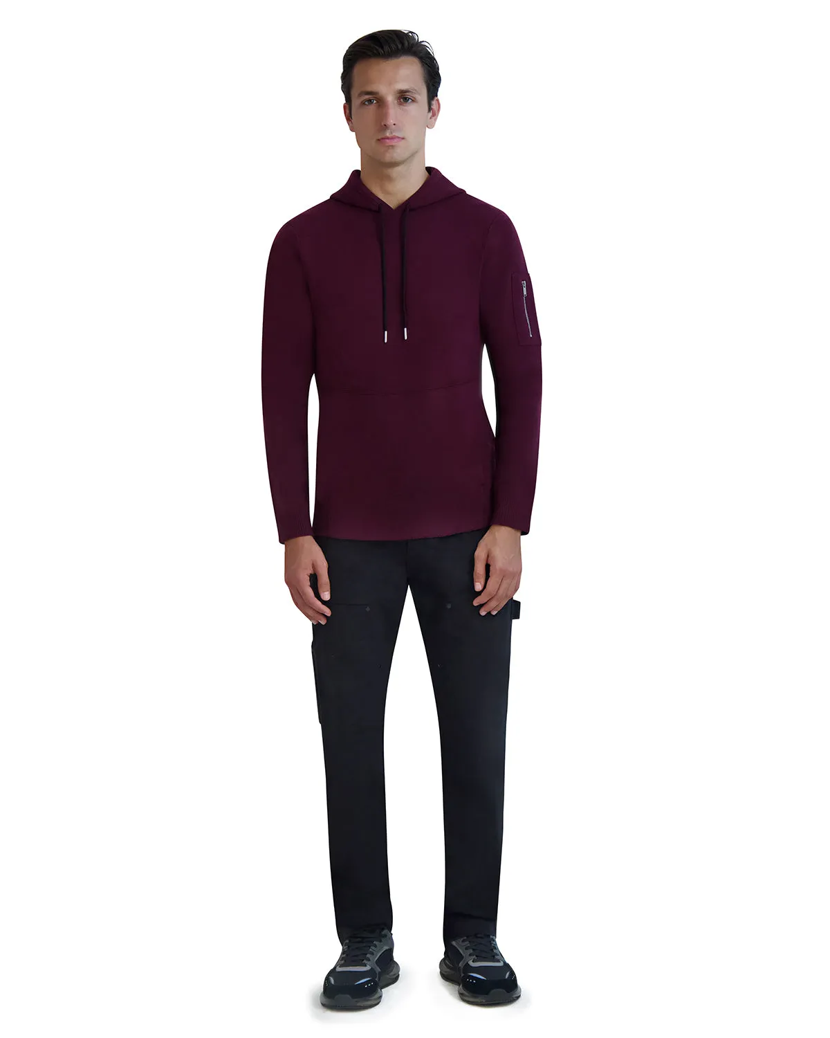 SWEATER HOODIE WITH ZIPPER ON SLEEVE sold by Karl Lagerfeld Paris product image thumbnail 5