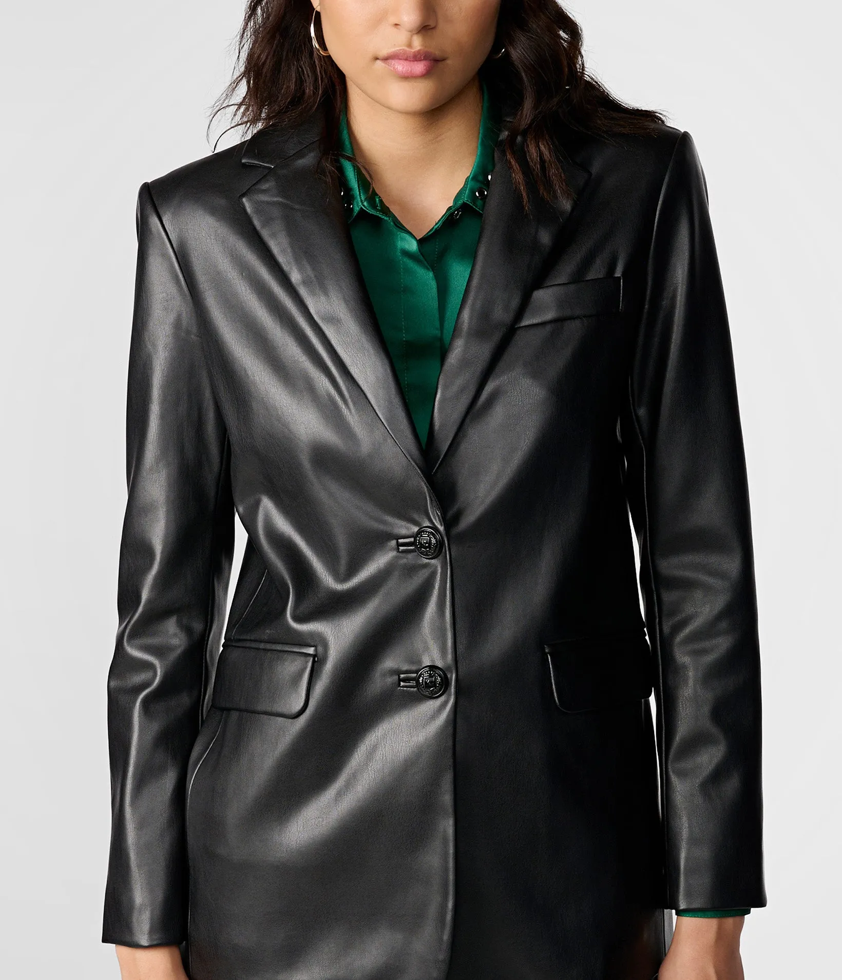 FAUX LEATHER BLAZER sold by Karl Lagerfeld Paris product image thumbnail 3