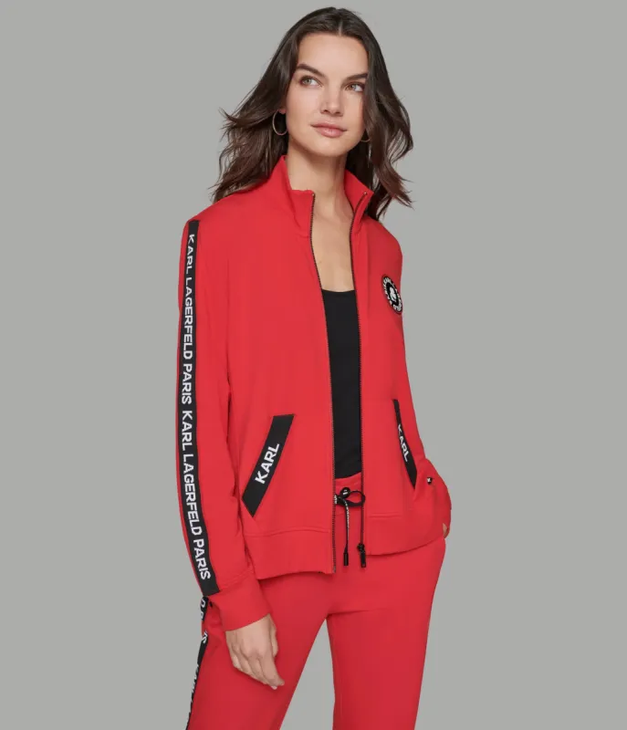 KARL LOGO TAPE TRACK JACKET sold by Karl Lagerfeld Paris