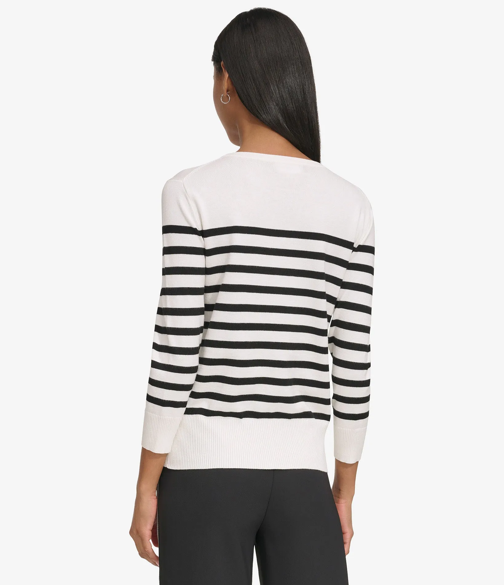 STRIPED PULLOVER SWEATER WITH PINS sold by Karl Lagerfeld Paris product image thumbnail 2