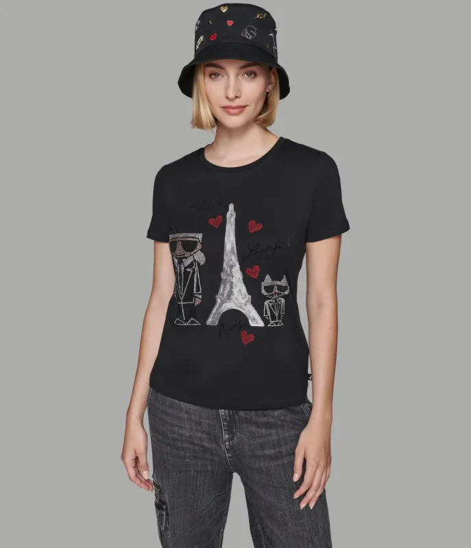 KARL SEQUIN EIFFEL TOWER TEE sold by Karl Lagerfeld Paris