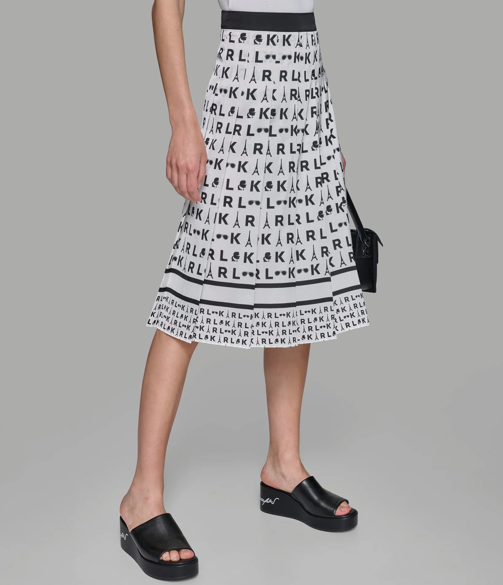 WHIMSY PLEATED MIDI SKIRT sold by Karl Lagerfeld Paris product image thumbnail 3