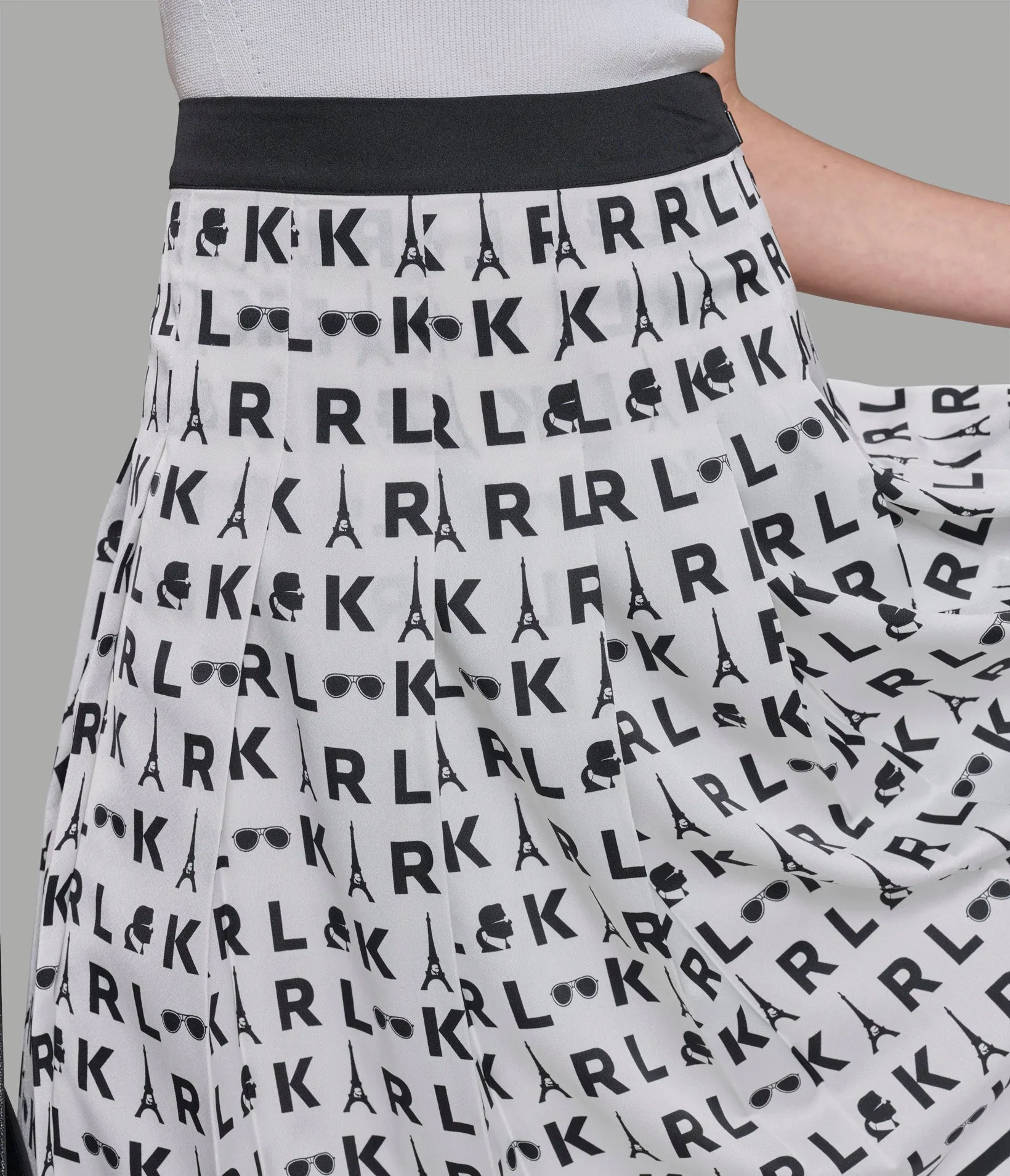 WHIMSY PLEATED MIDI SKIRT sold by Karl Lagerfeld Paris product image thumbnail 5