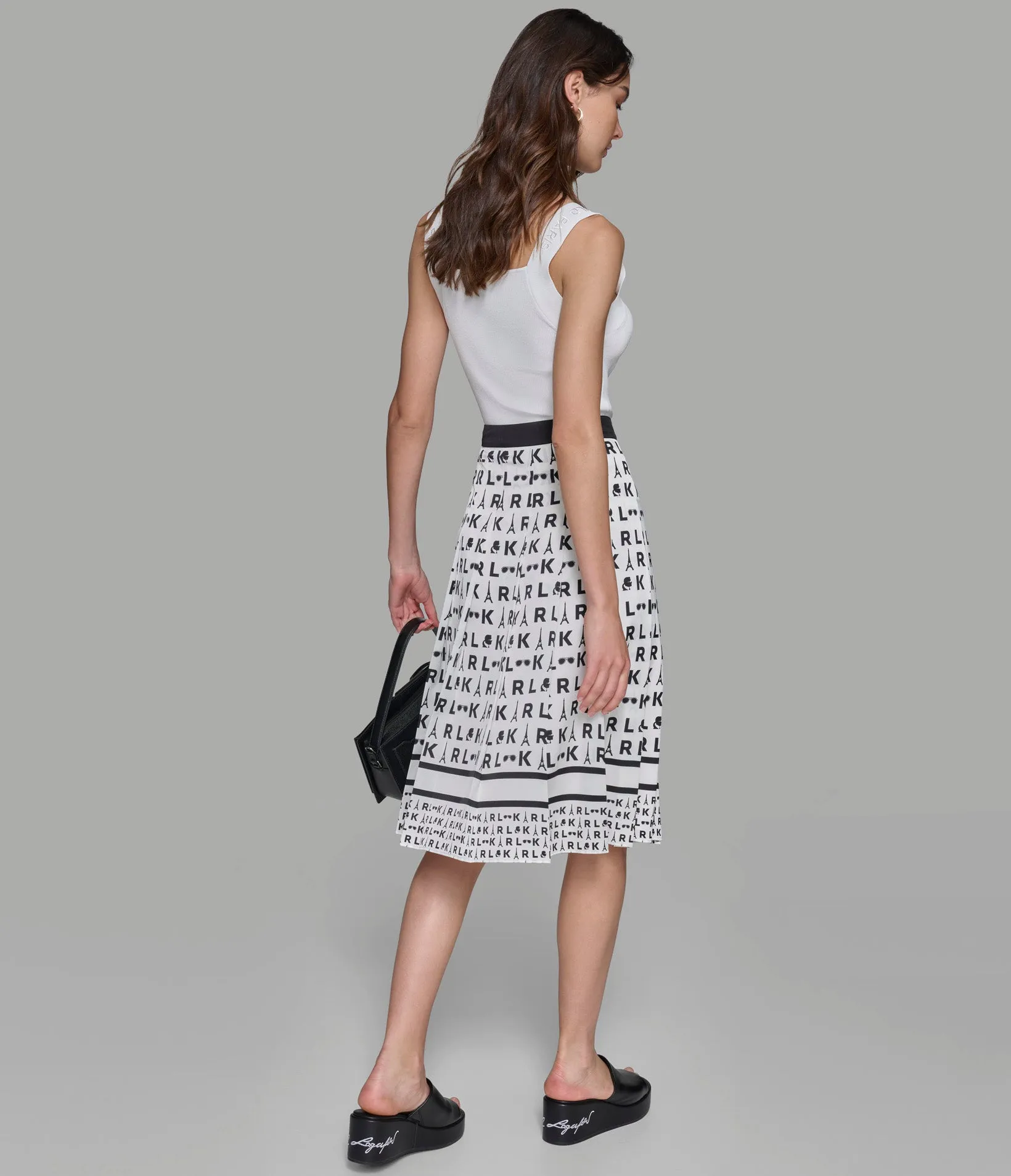 WHIMSY PLEATED MIDI SKIRT sold by Karl Lagerfeld Paris product image thumbnail 2