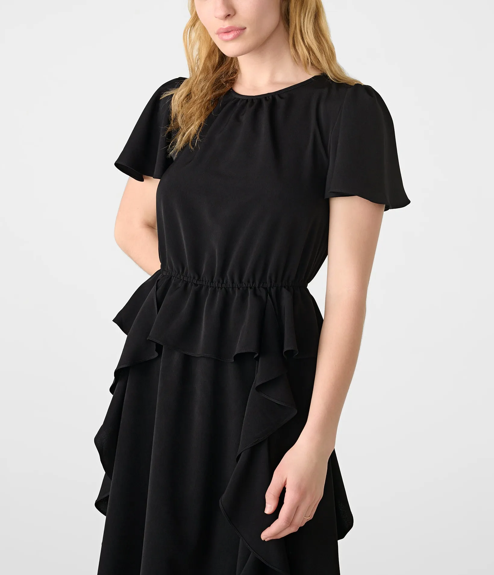 SILKY CREPE PEPLUM MIDI DRESS sold by Karl Lagerfeld Paris product image thumbnail 3