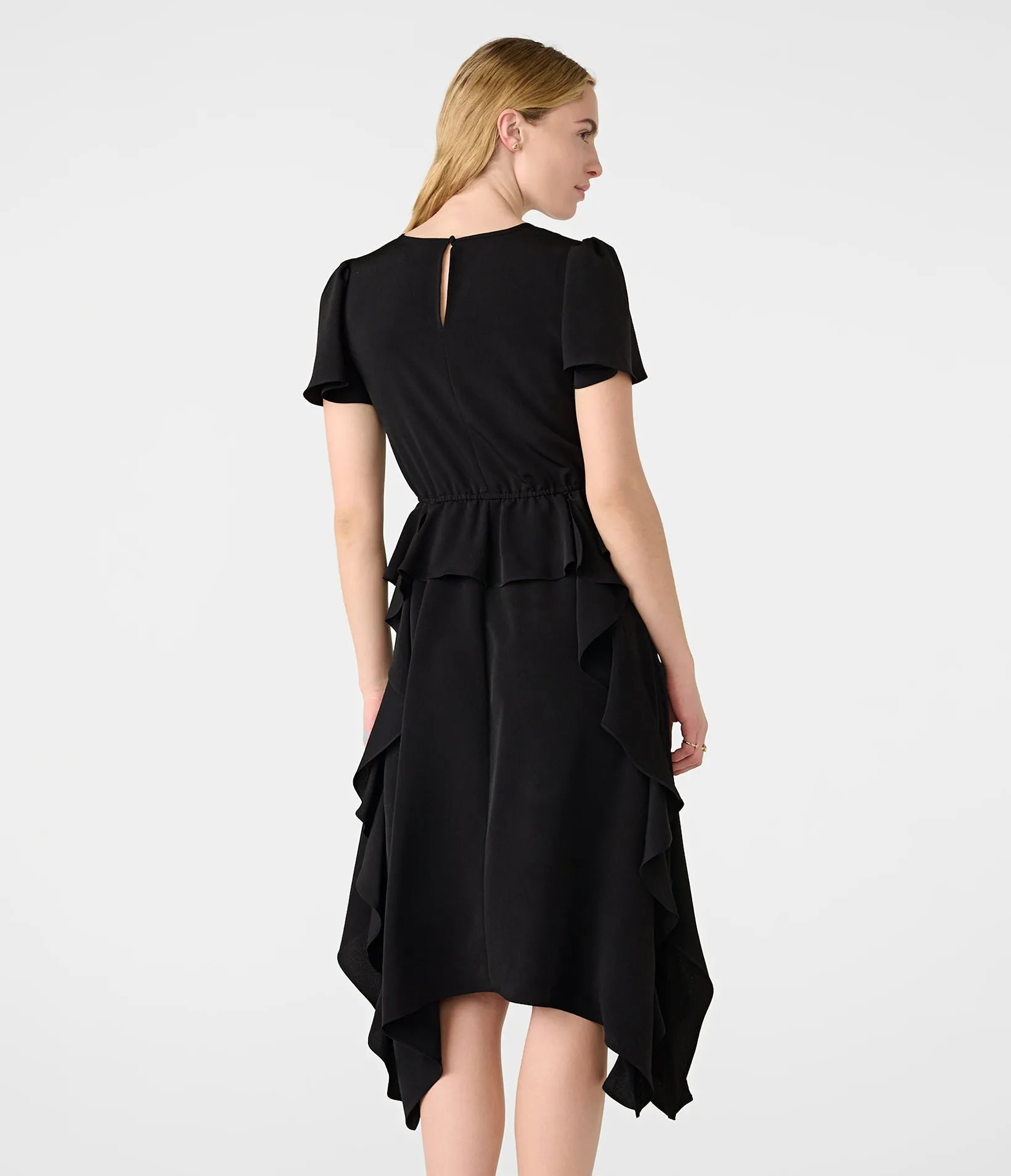 SILKY CREPE PEPLUM MIDI DRESS sold by Karl Lagerfeld Paris product image thumbnail 2