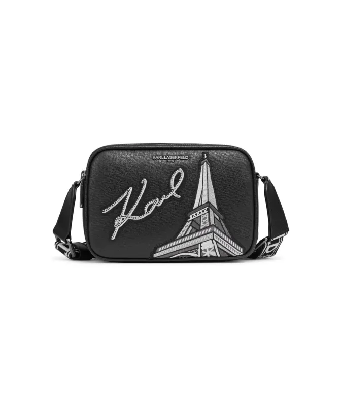 MAYBELLE EIFFEL TOWER CAMERA CROSSBODY sold by Karl Lagerfeld Paris