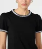 PUFF SLEEVE RIBBED TRIM TEE sold by Karl Lagerfeld Paris