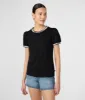 PUFF SLEEVE RIBBED TRIM TEE sold by Karl Lagerfeld Paris