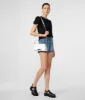 PUFF SLEEVE RIBBED TRIM TEE sold by Karl Lagerfeld Paris