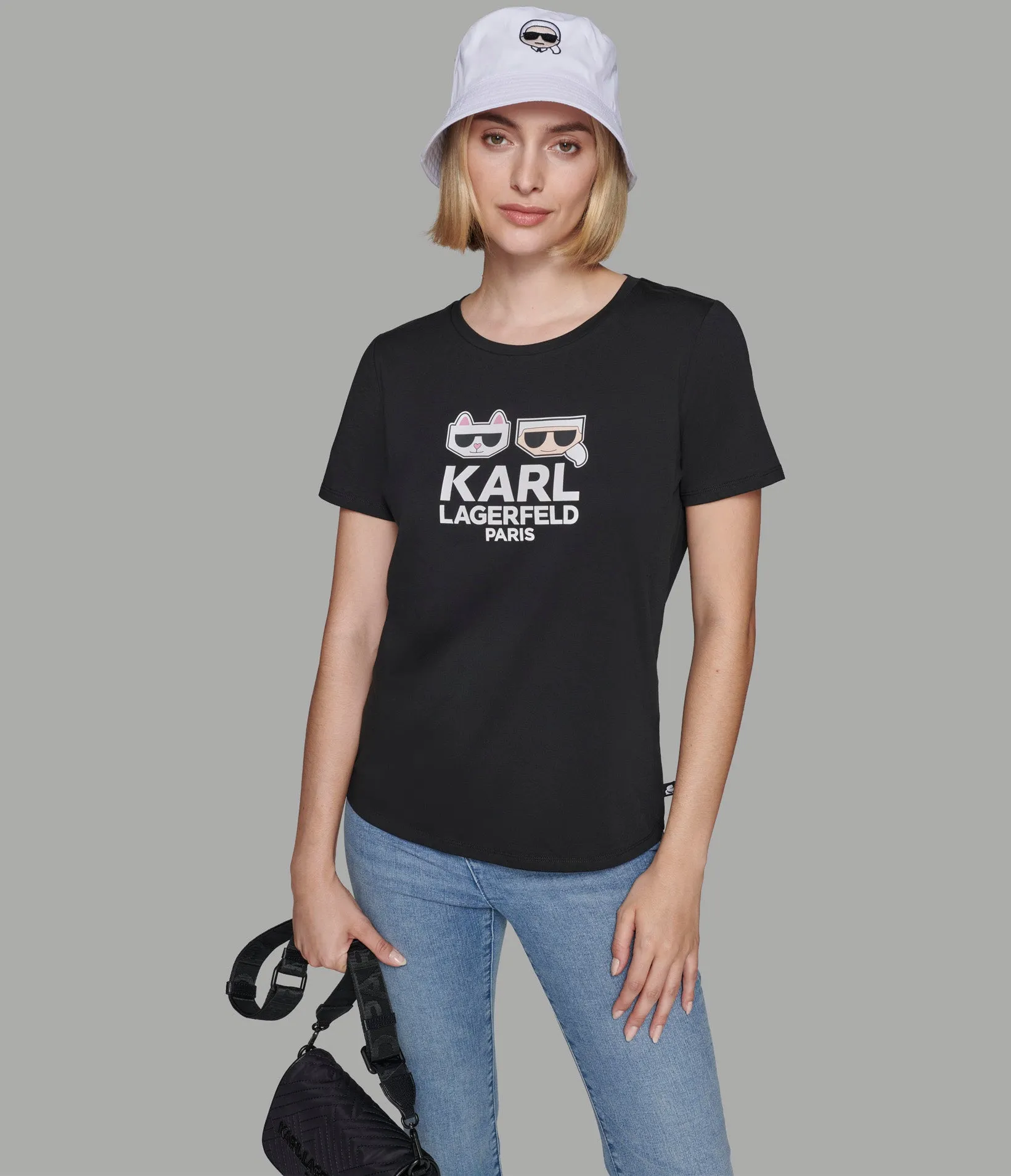 KARL AND CHOUPETTE EMOJI TEE sold by Karl Lagerfeld Paris