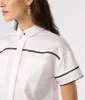 LOGO LACE TRIM CROPPED WHITE SHIRT sold by Karl Lagerfeld Paris