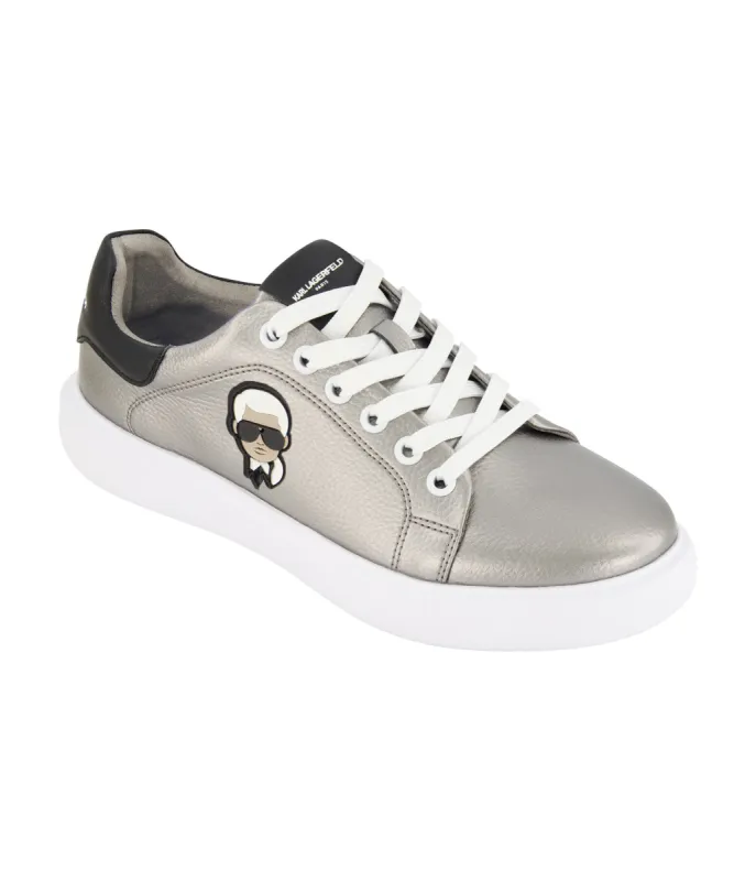 KARL HEAD METALLIC LACE UP IN RECYCLED LEATHER sold by Karl Lagerfeld Paris