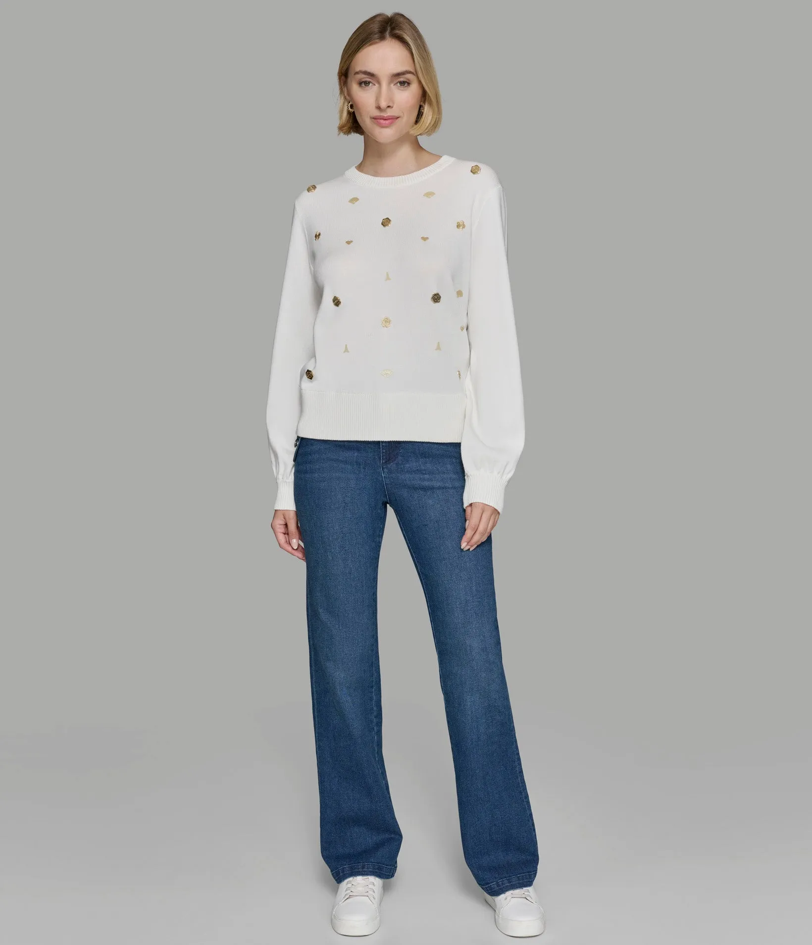 WHIMSY GOLD PINS SWEATER sold by Karl Lagerfeld Paris product image thumbnail 4