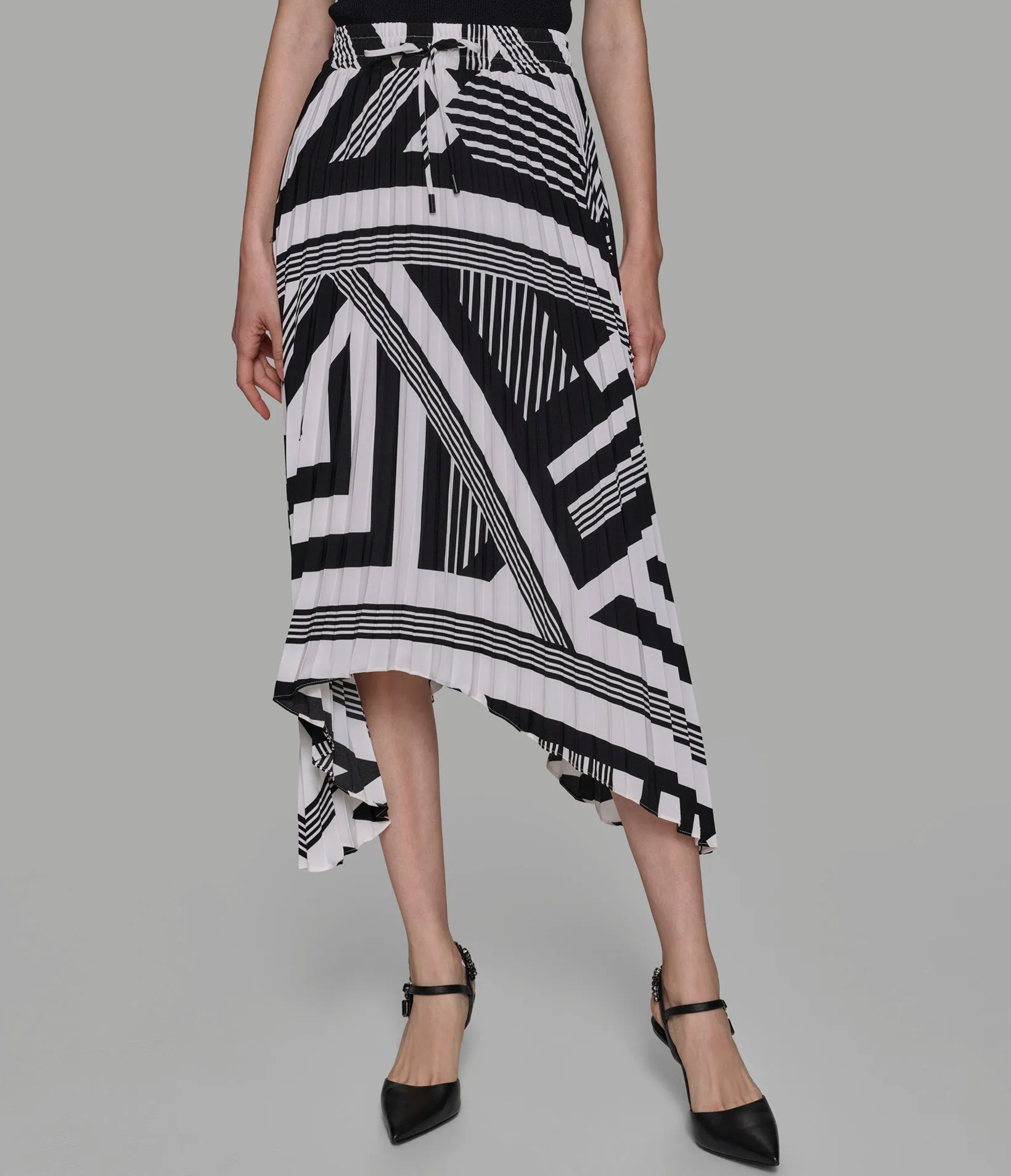 PLEATED HIGH WAISTED MIDI SKIRT sold by Karl Lagerfeld Paris