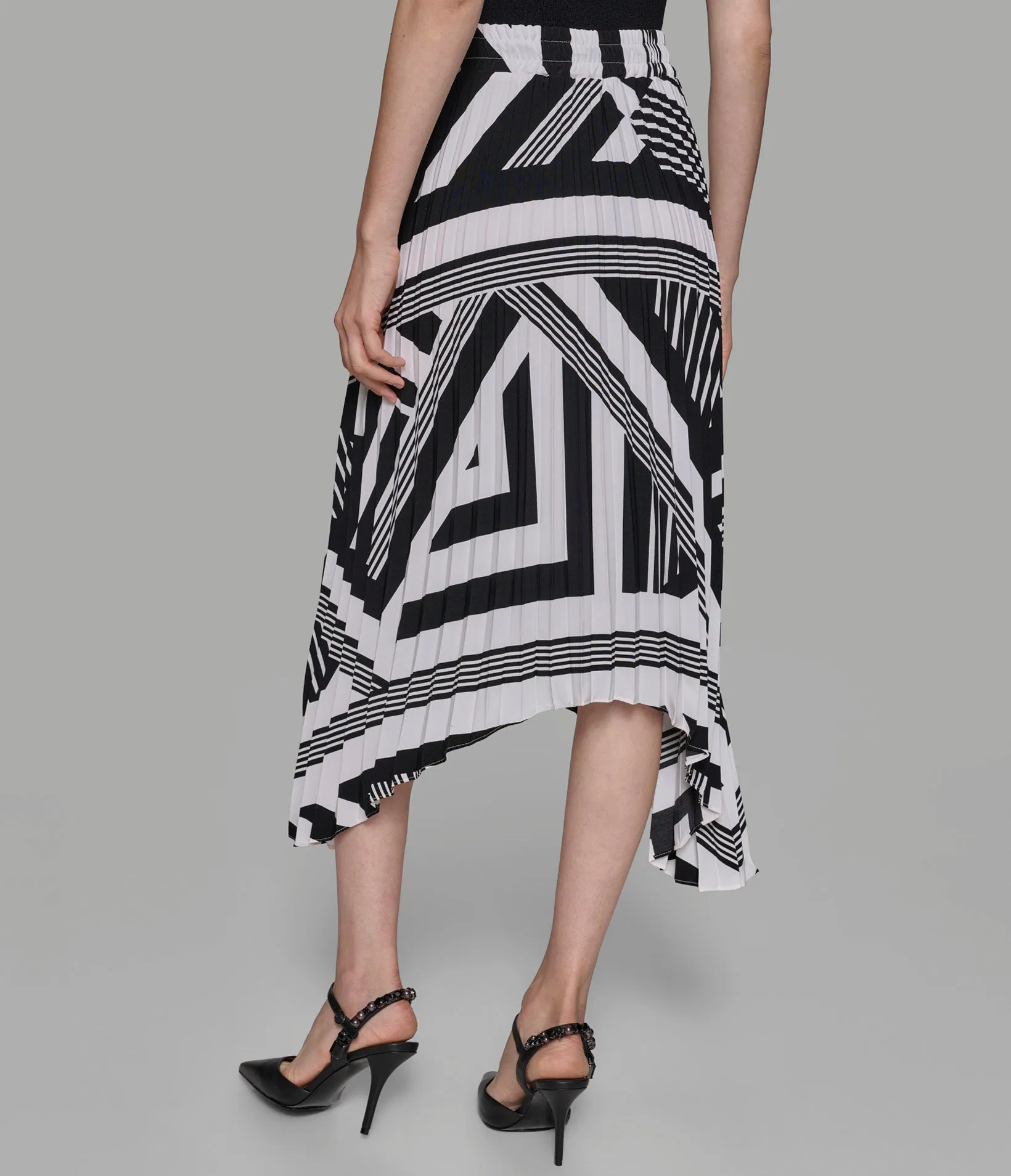 PLEATED HIGH WAISTED MIDI SKIRT sold by Karl Lagerfeld Paris product image thumbnail 3