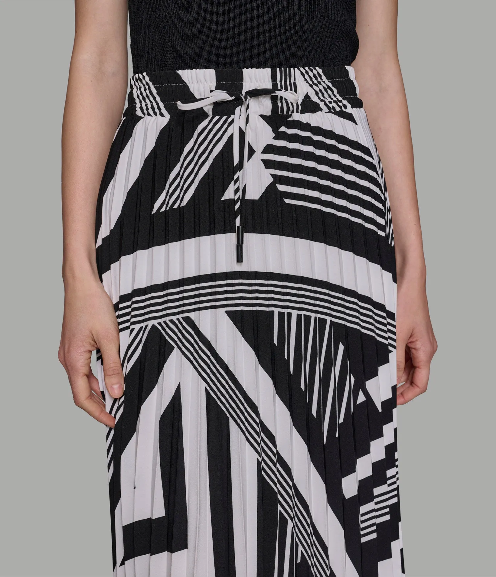 PLEATED HIGH WAISTED MIDI SKIRT sold by Karl Lagerfeld Paris product image thumbnail 5
