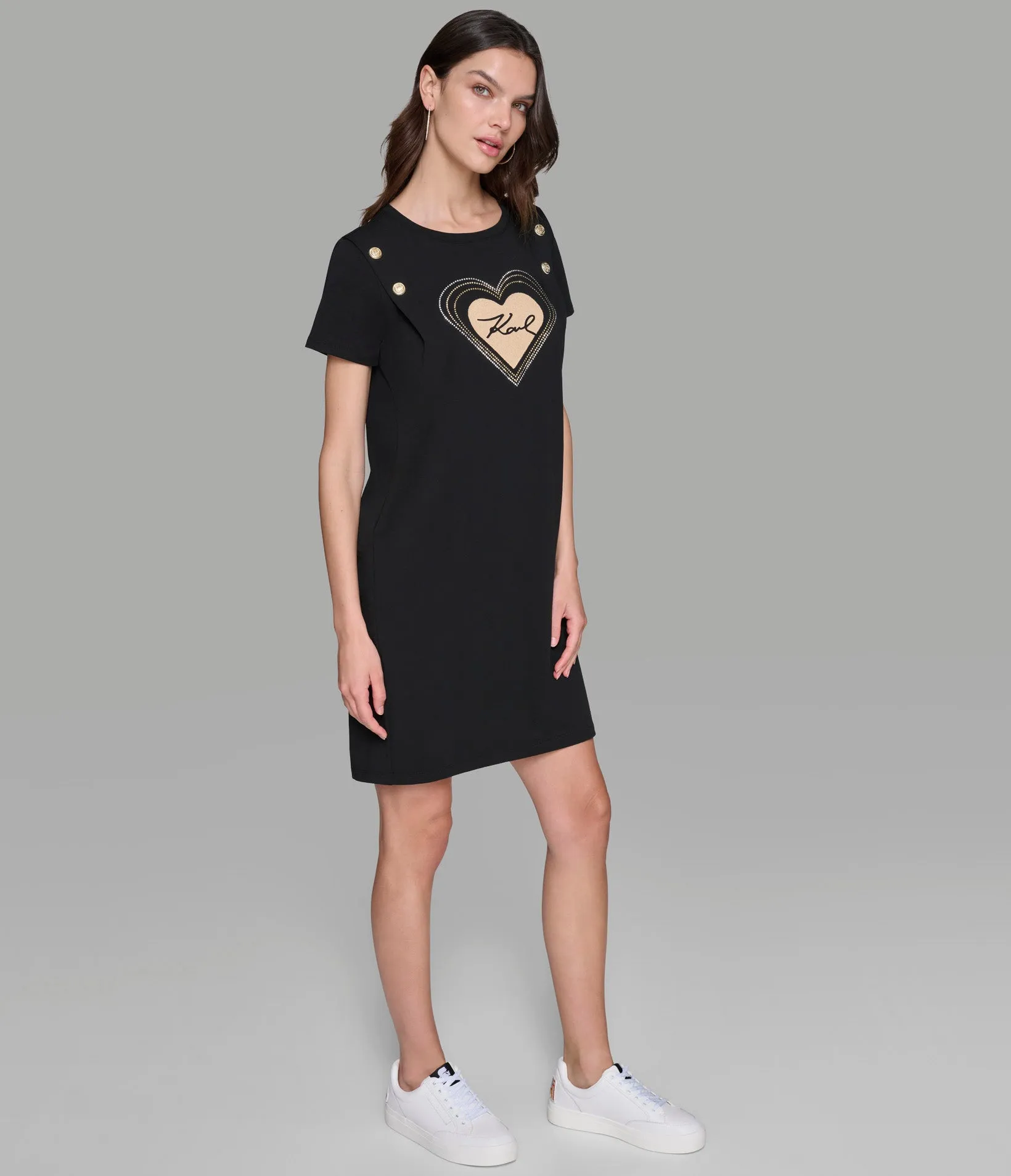 CHOUPETTE TEE DRESS WITH BUTTONS sold by Karl Lagerfeld Paris product image thumbnail 3