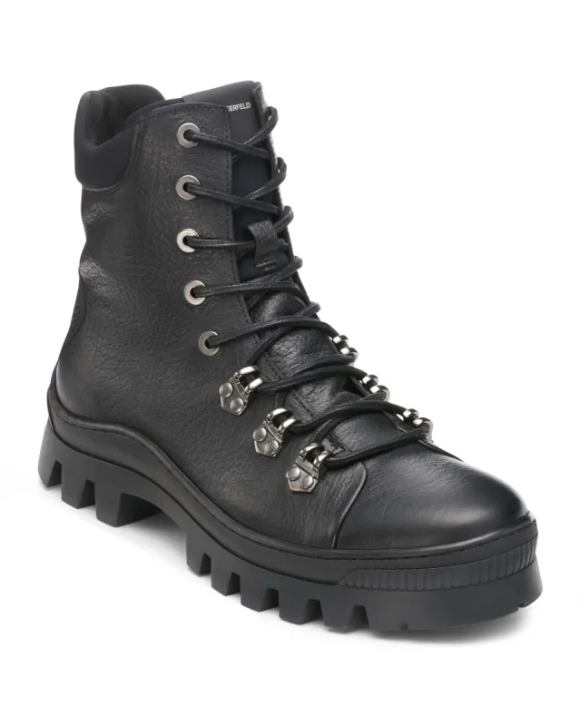 SMOOTH LEATHER HIKER BOOT sold by Karl Lagerfeld Paris