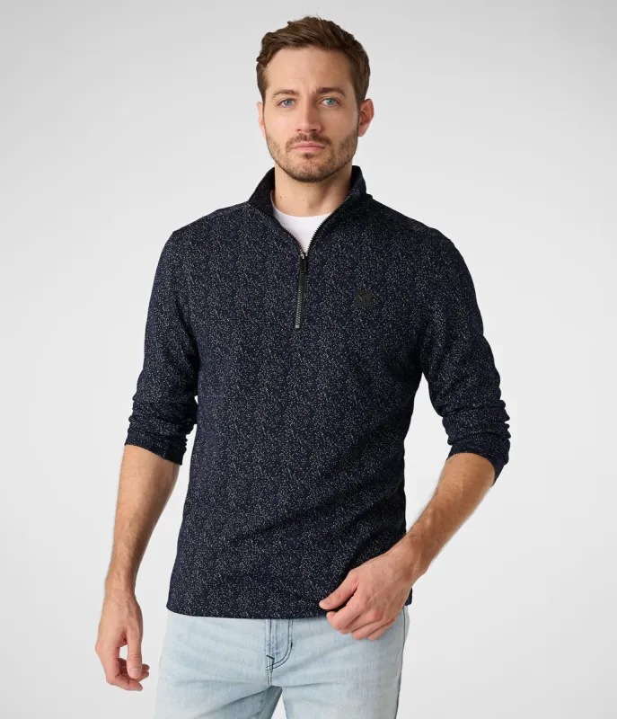 SPECKLED QUARTER-ZIP PULLOVER sold by Karl Lagerfeld Paris