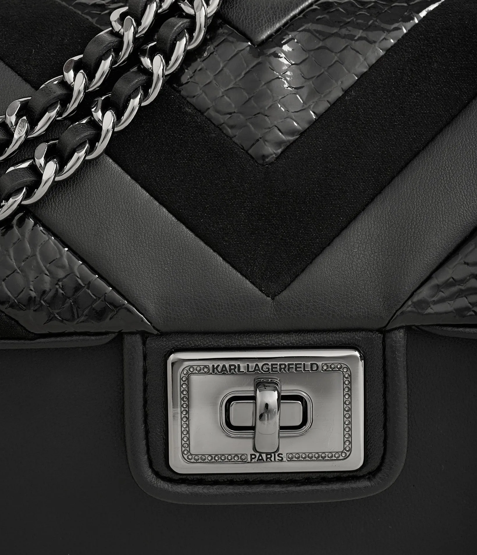 AGYNESS LEATHER AND SUEDE SHOULDER BAG sold by Karl Lagerfeld Paris product image thumbnail 3