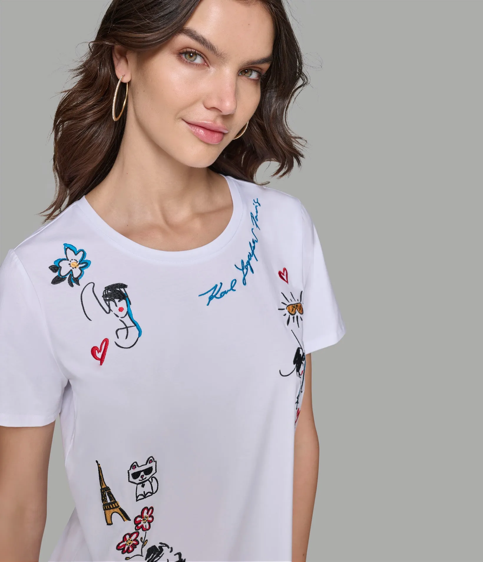 LUXE WHIMSY SKETCH TEE sold by Karl Lagerfeld Paris product image thumbnail 4