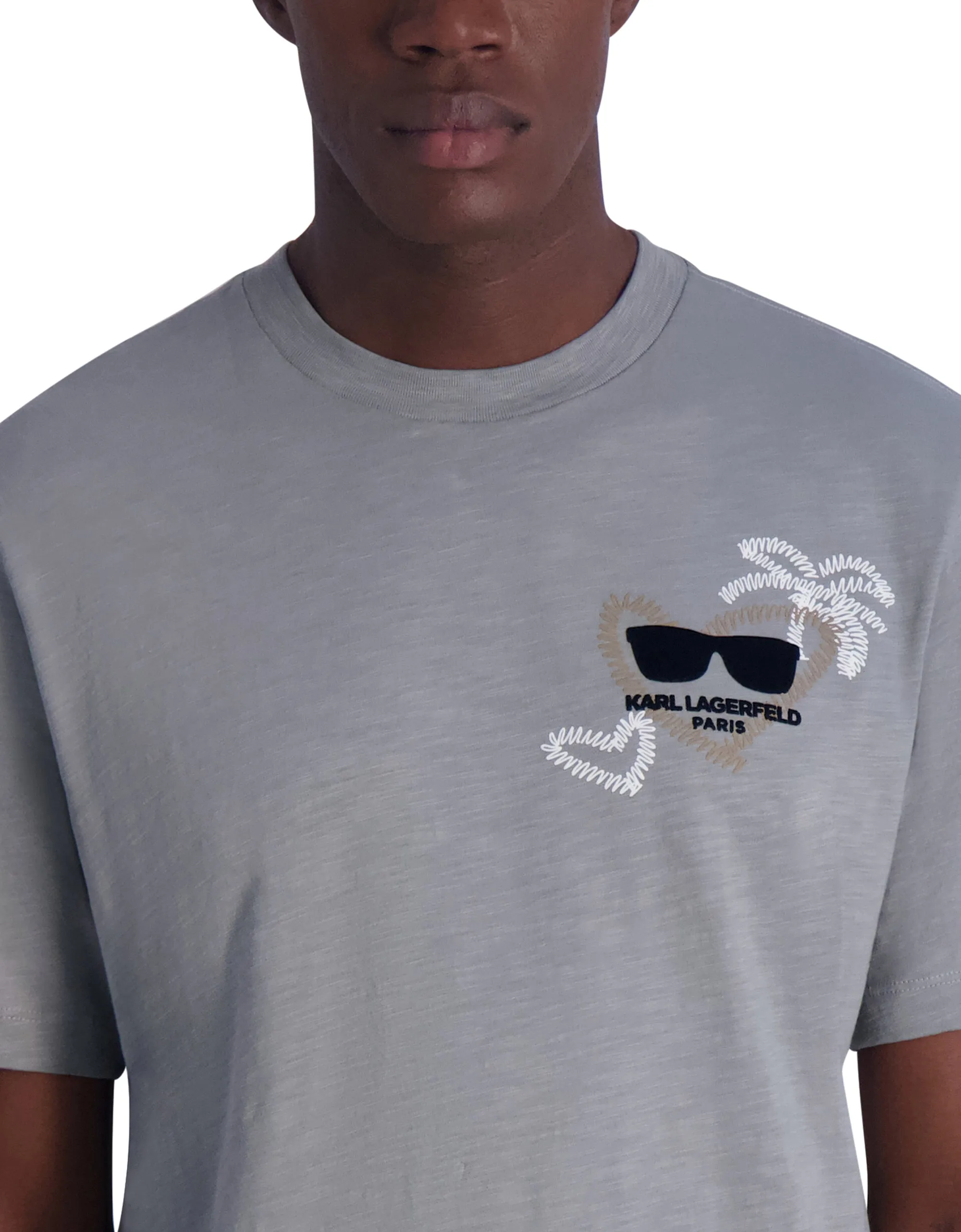 FLOCKED HEART KARL LOGO TEE sold by Karl Lagerfeld Paris product image thumbnail 5