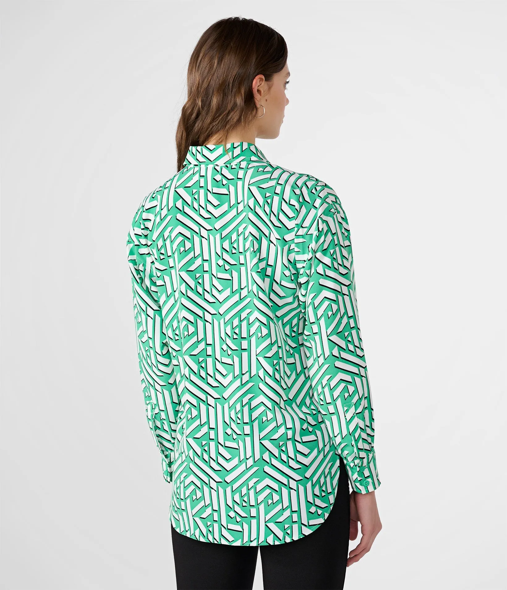 SILKY CREPE BUTTON DOWN BLOUSE sold by Karl Lagerfeld Paris product image thumbnail 2