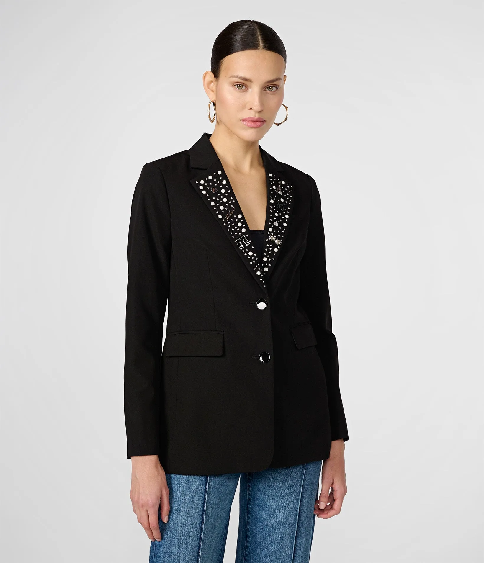 LONGLINE BLAZER WITH PINS sold by Karl Lagerfeld Paris product image thumbnail 5