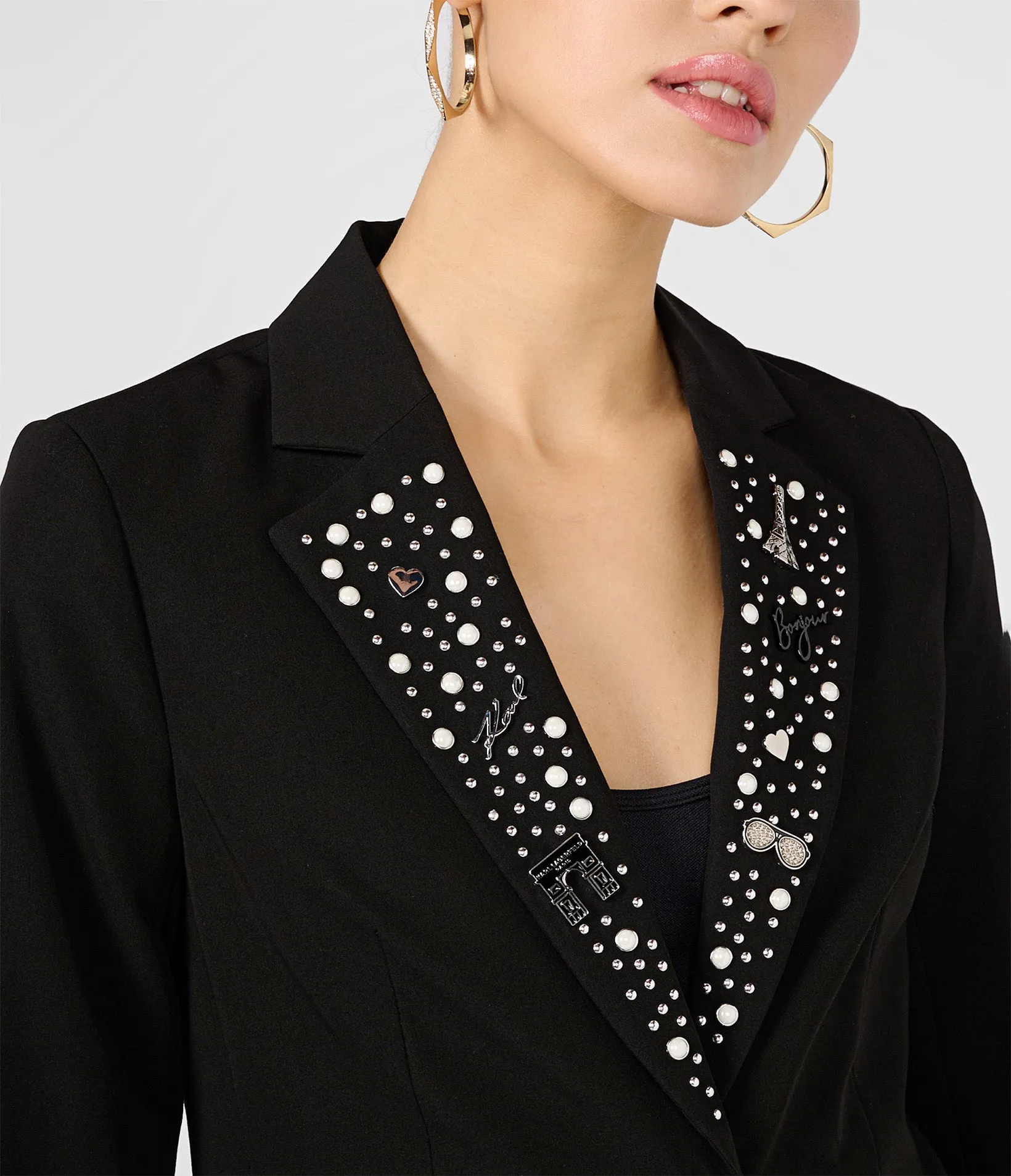 LONGLINE BLAZER WITH PINS sold by Karl Lagerfeld Paris product image thumbnail 3