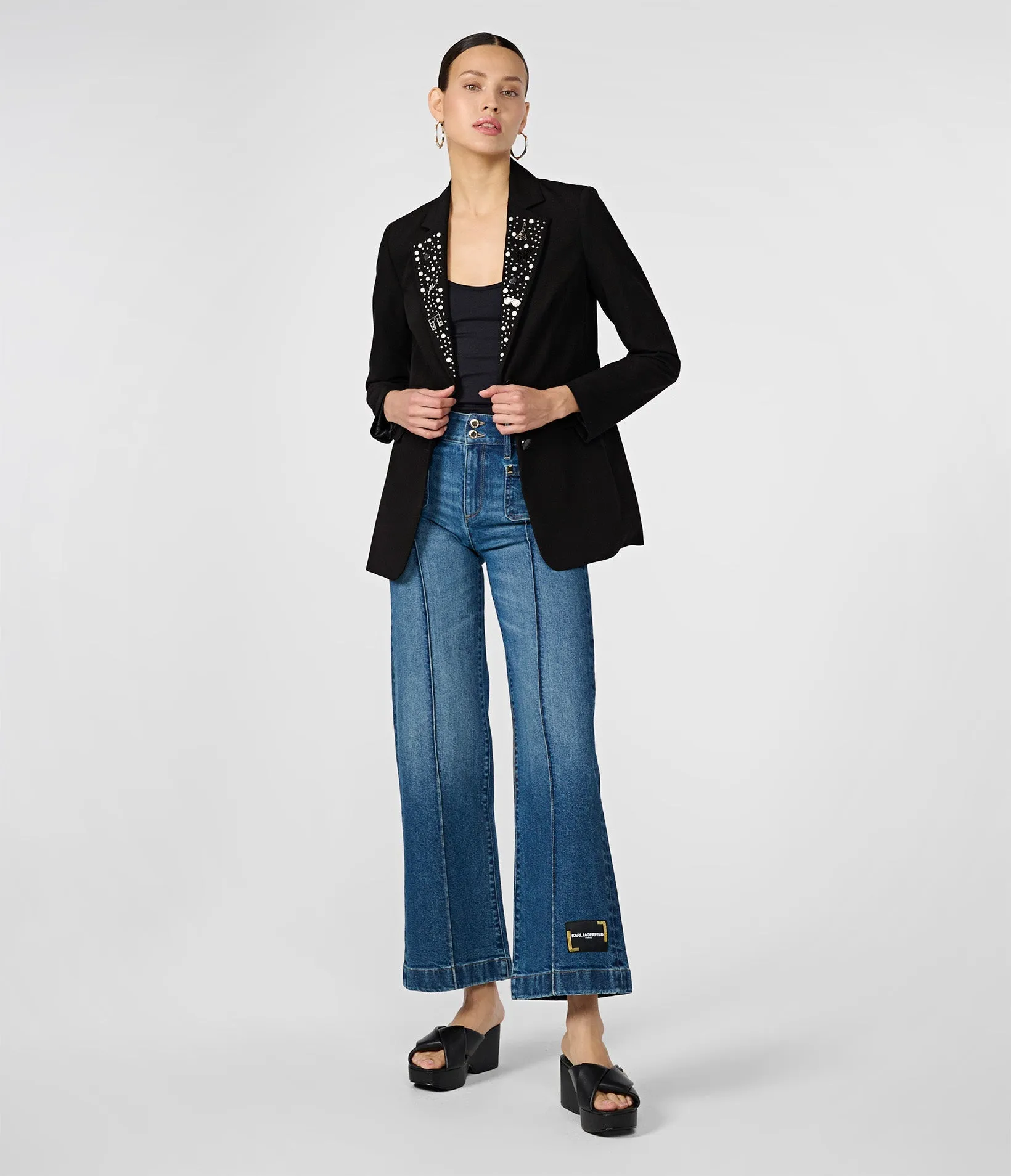 LONGLINE BLAZER WITH PINS sold by Karl Lagerfeld Paris product image thumbnail 4