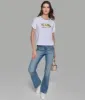 RUCHED SHORT SLEEVE LOGO TEE sold by Karl Lagerfeld Paris