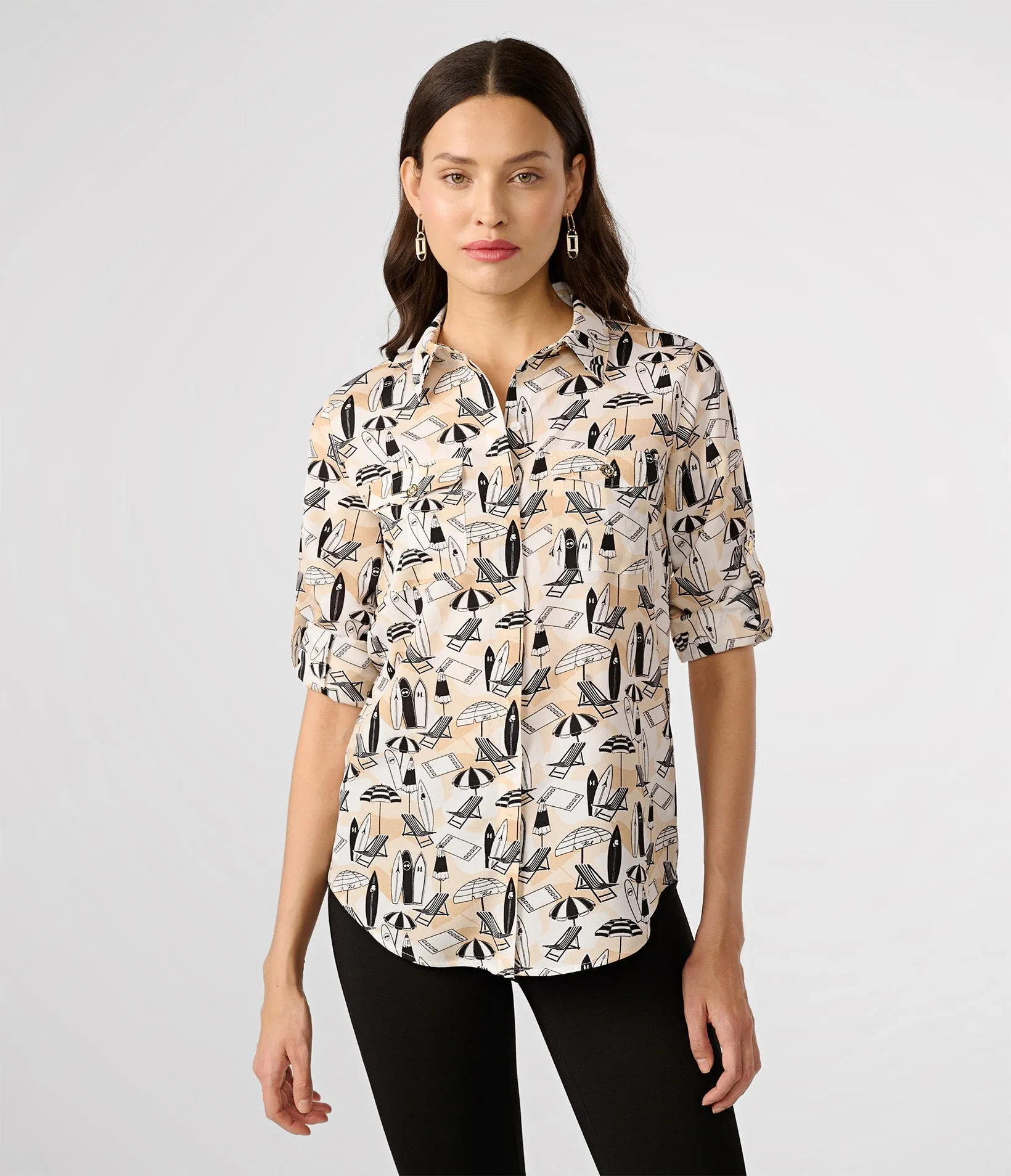 SUMMER SCENE WHIMSY BLOUSE sold by Karl Lagerfeld Paris
