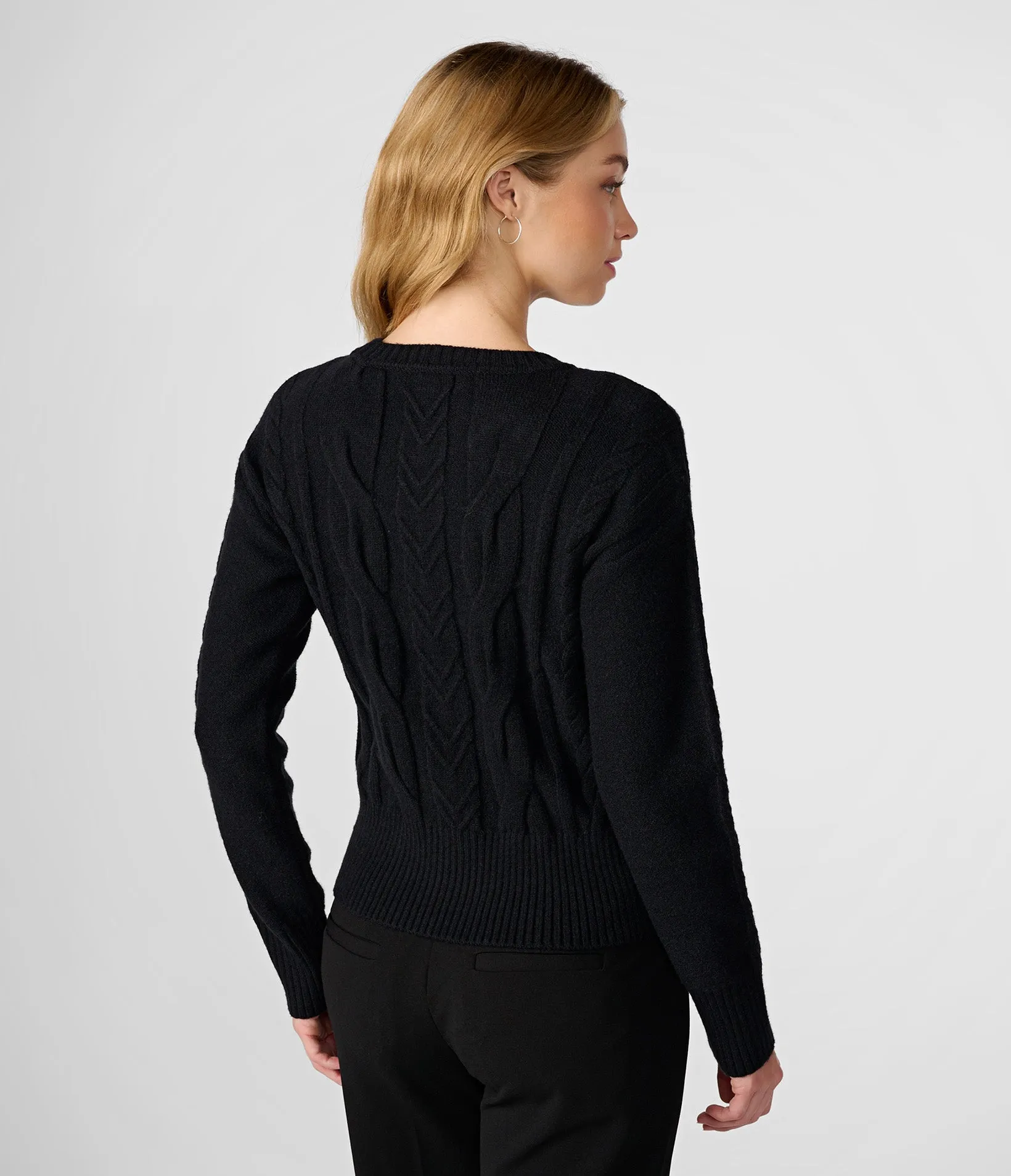 EMBELLISHED CABLE KNIT SWEATER sold by Karl Lagerfeld Paris product image thumbnail 2