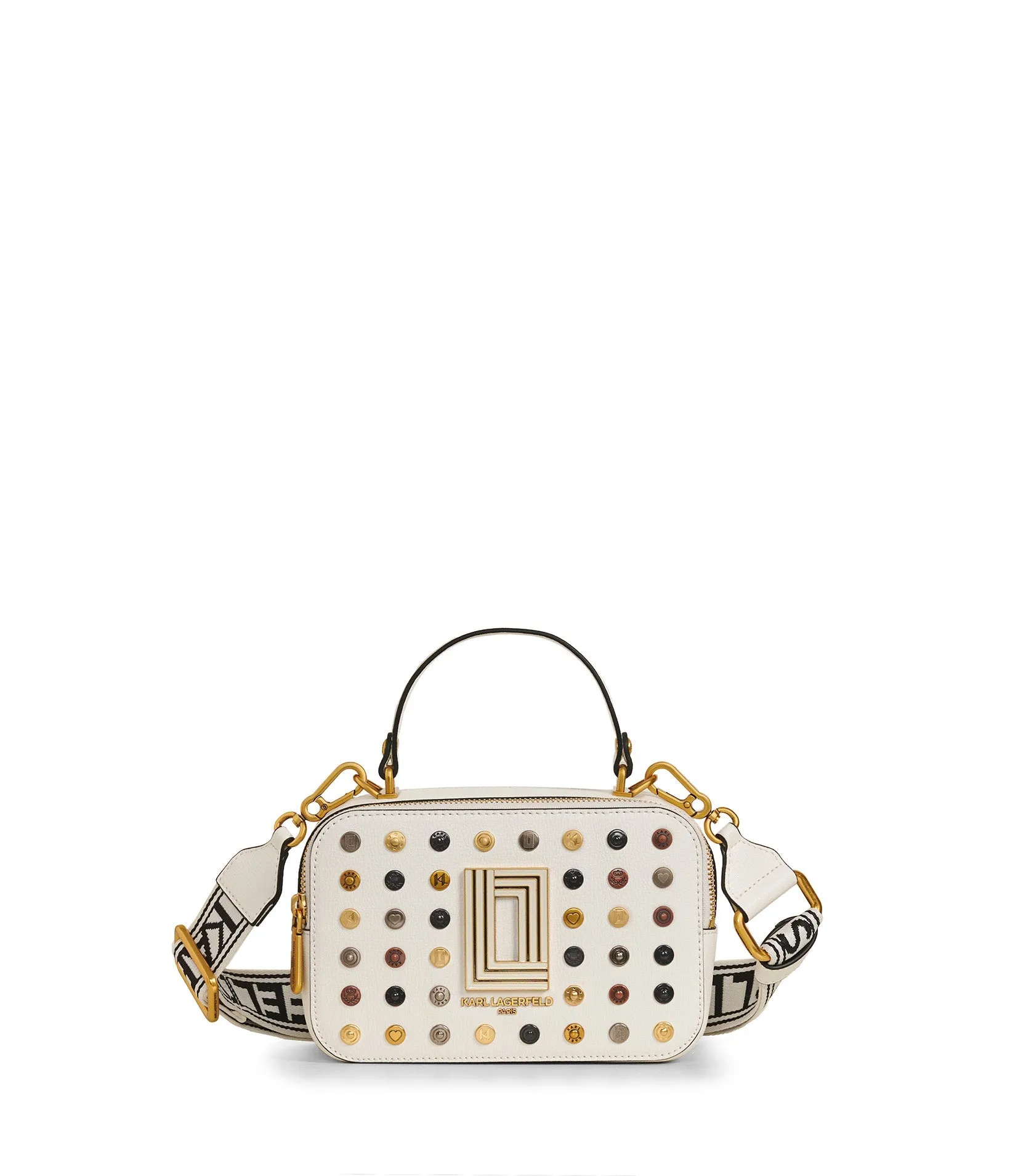 SIMONE MULTI RIVET CAMERA CROSSBODY sold by Karl Lagerfeld Paris
