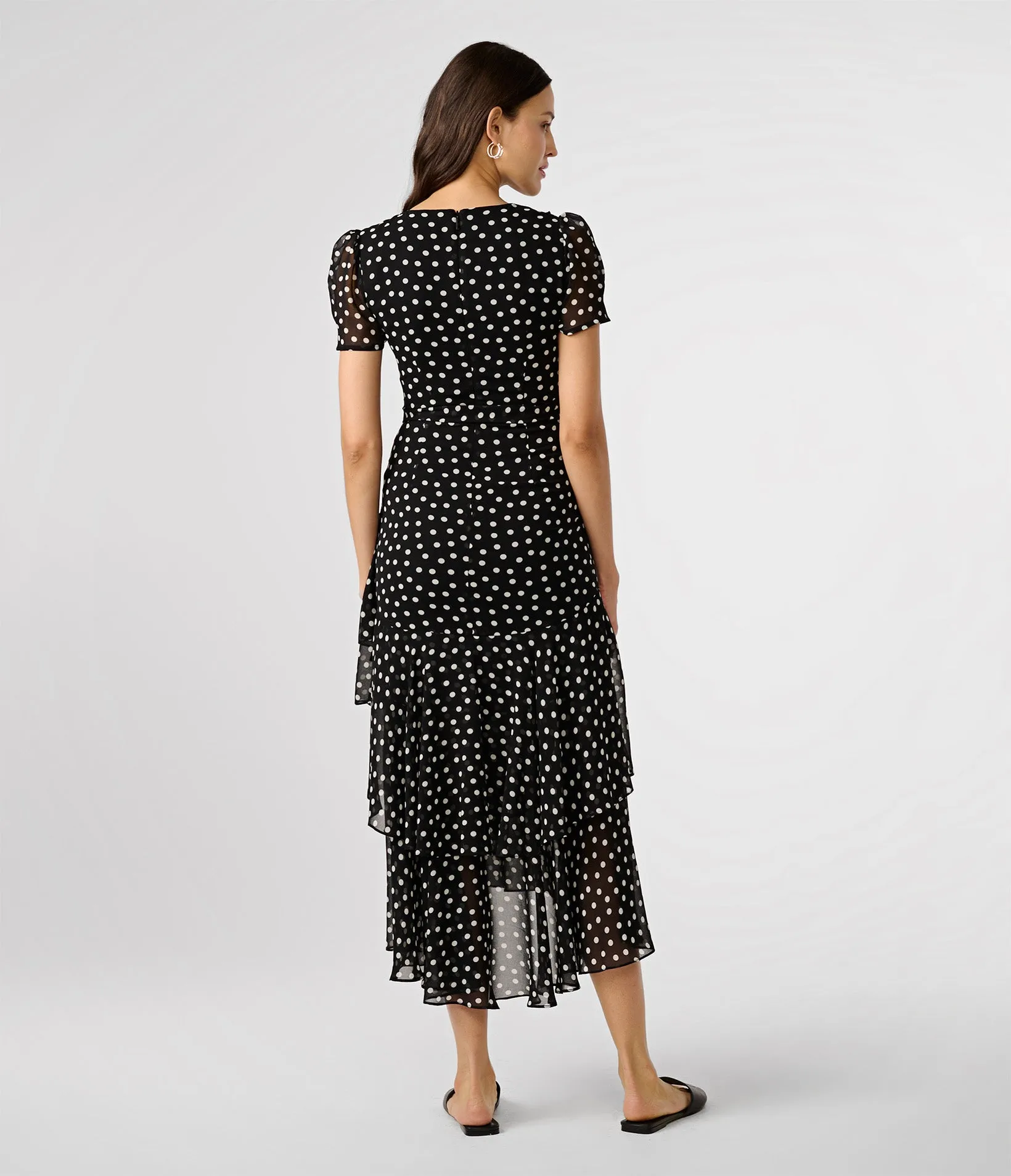PUFF SLEEVE TIERED RUFFLE MIDI DRESS sold by Karl Lagerfeld Paris product image thumbnail 2