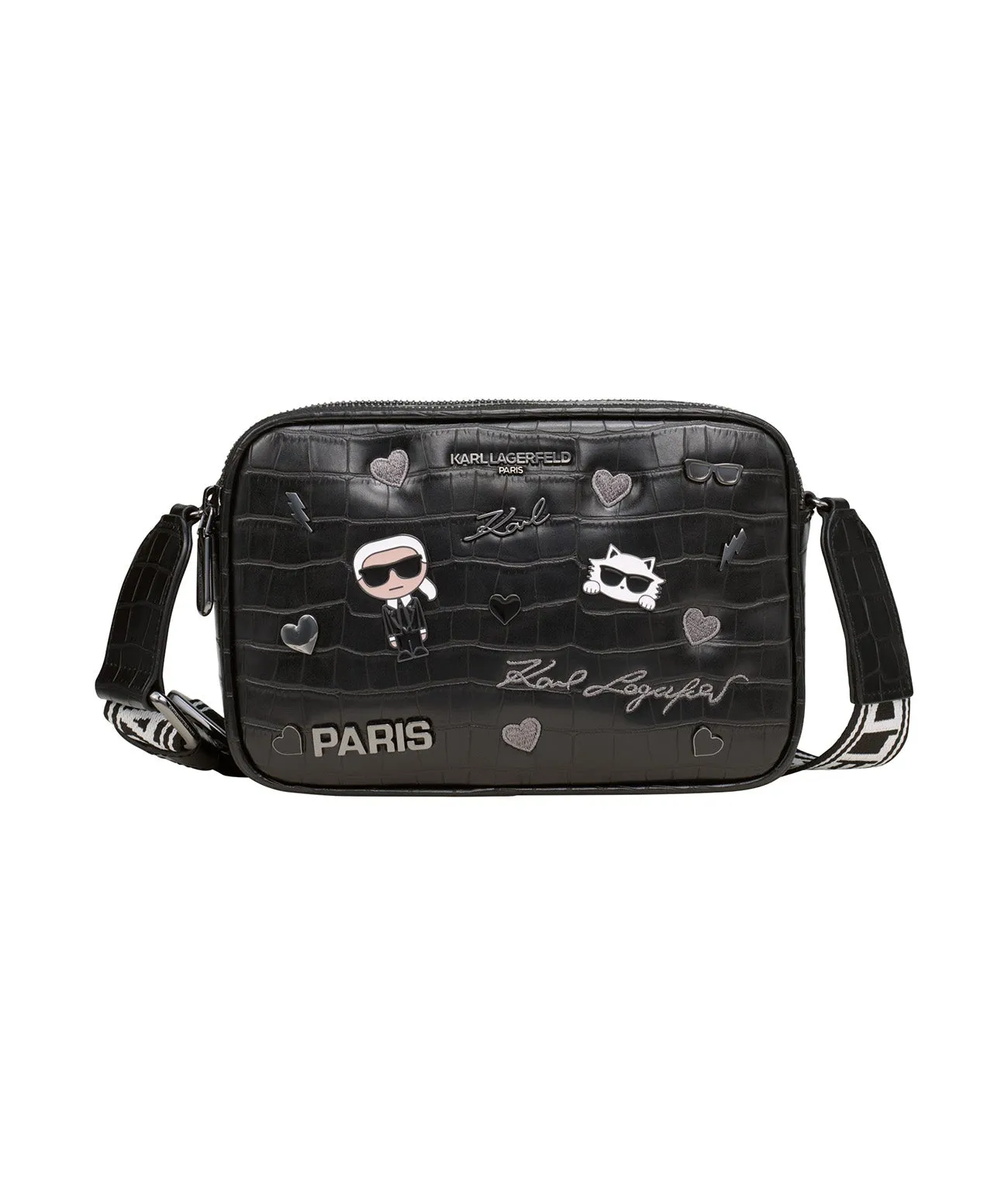 MAYBELLE PINS CAMERA CROSSBODY sold by Karl Lagerfeld Paris
