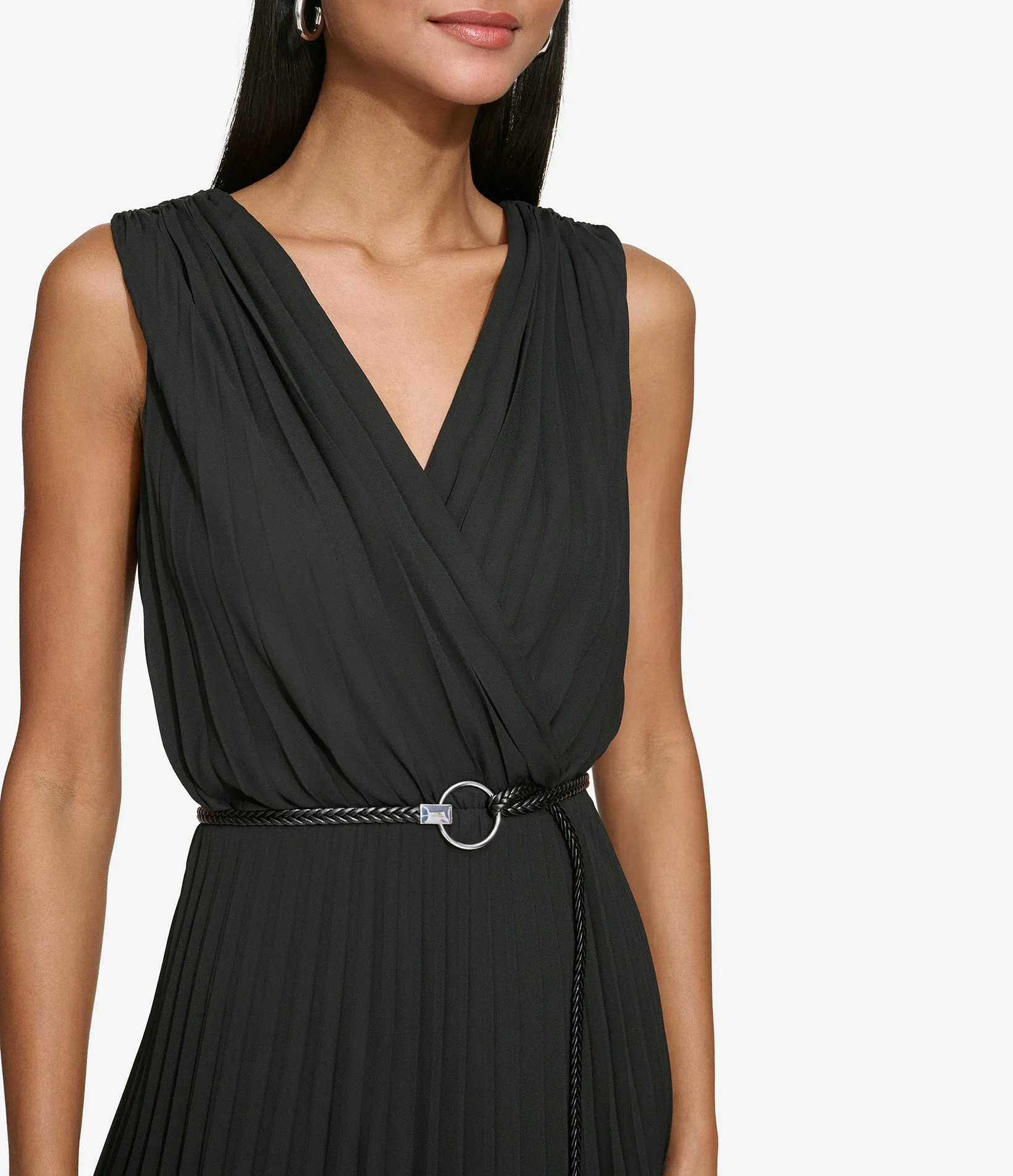 PLEATED ASYMMETRIC MIDI DRESS sold by Karl Lagerfeld Paris product image thumbnail 5